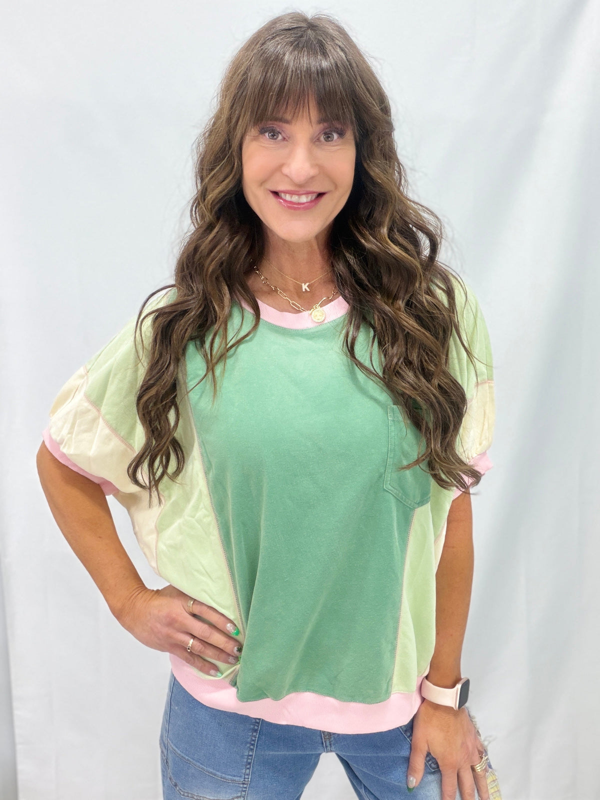 Color Stack Top In Sage