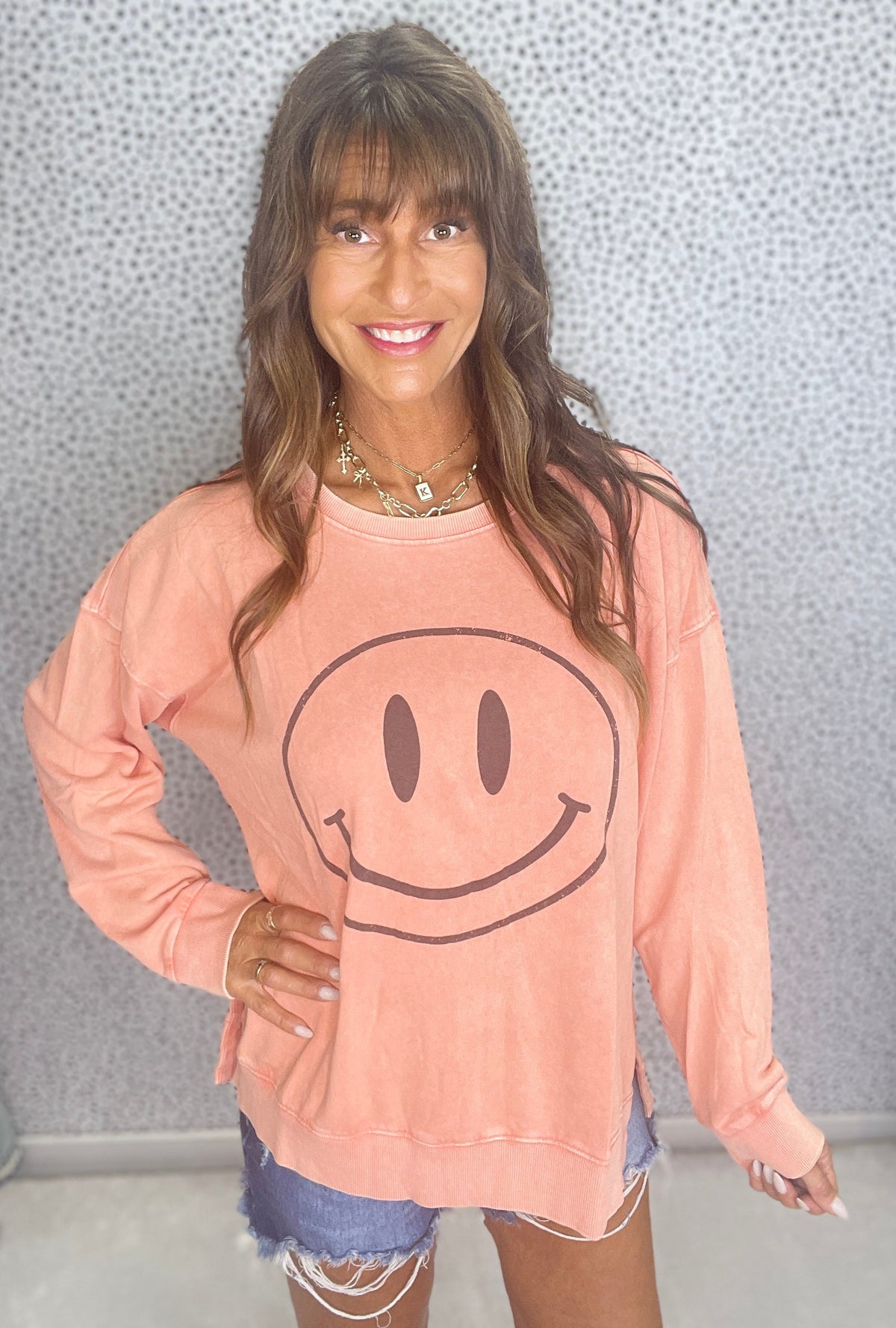 Curvy Pure Happiness Mineral Washed Pullover