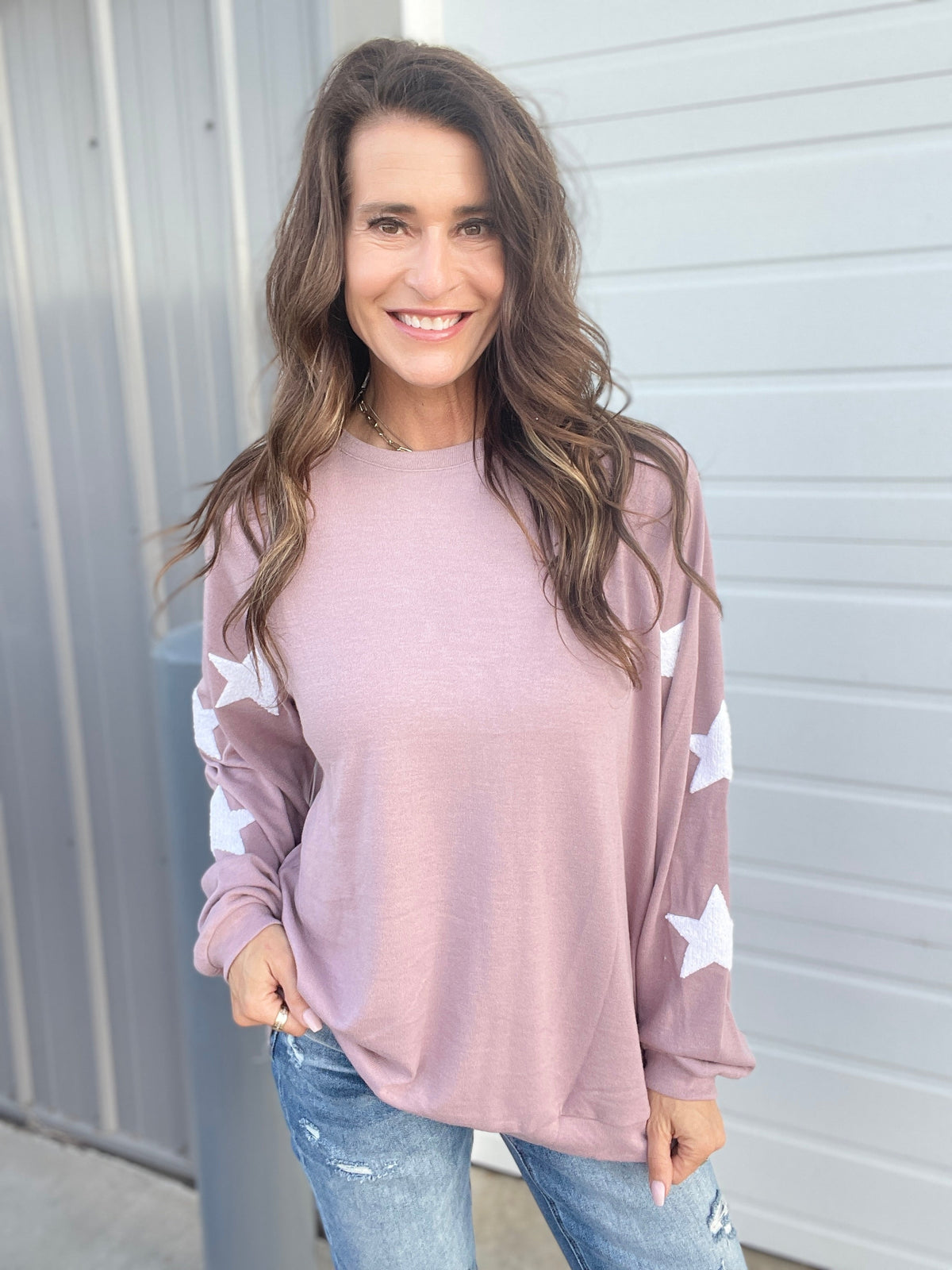 Shooting Star Knit Sweater In 3 Colors: Grey, Rose, Charcoal *Final Sale*