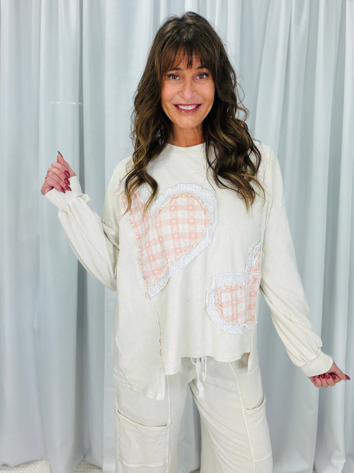 Day With You Mineral Washed Heart Sweatshirt In 3 Colors *Final Sale*