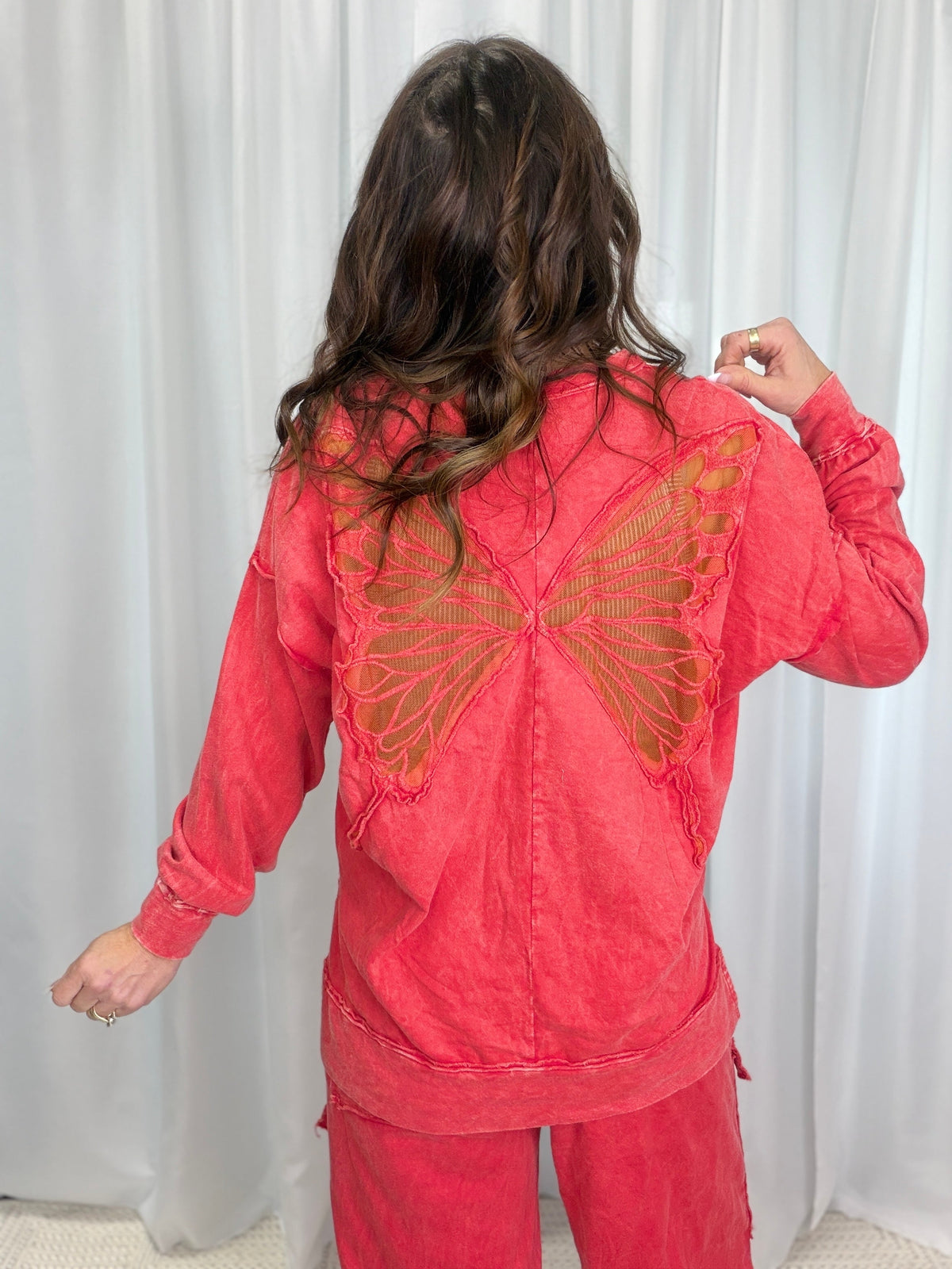 Warm Welcome Butterfly Applique Top In 2 Colors