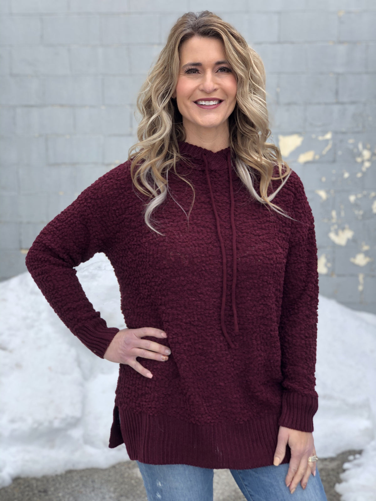 Excitement Popcorn Hoodie Burgundy *Final Sale*