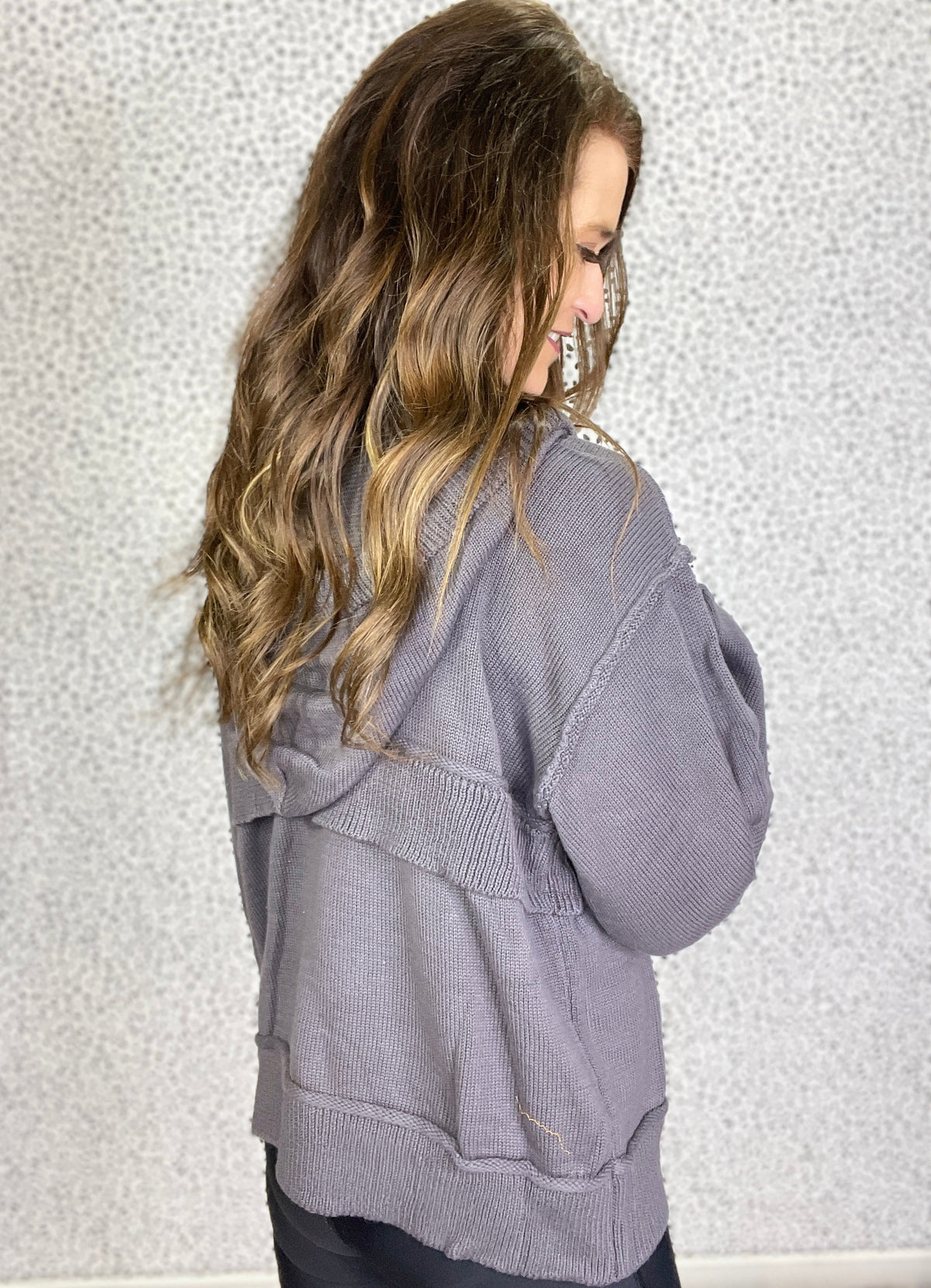 POL Here We Are Half Zip Hooded Sweater Top In 3 Colors *Final Sale*