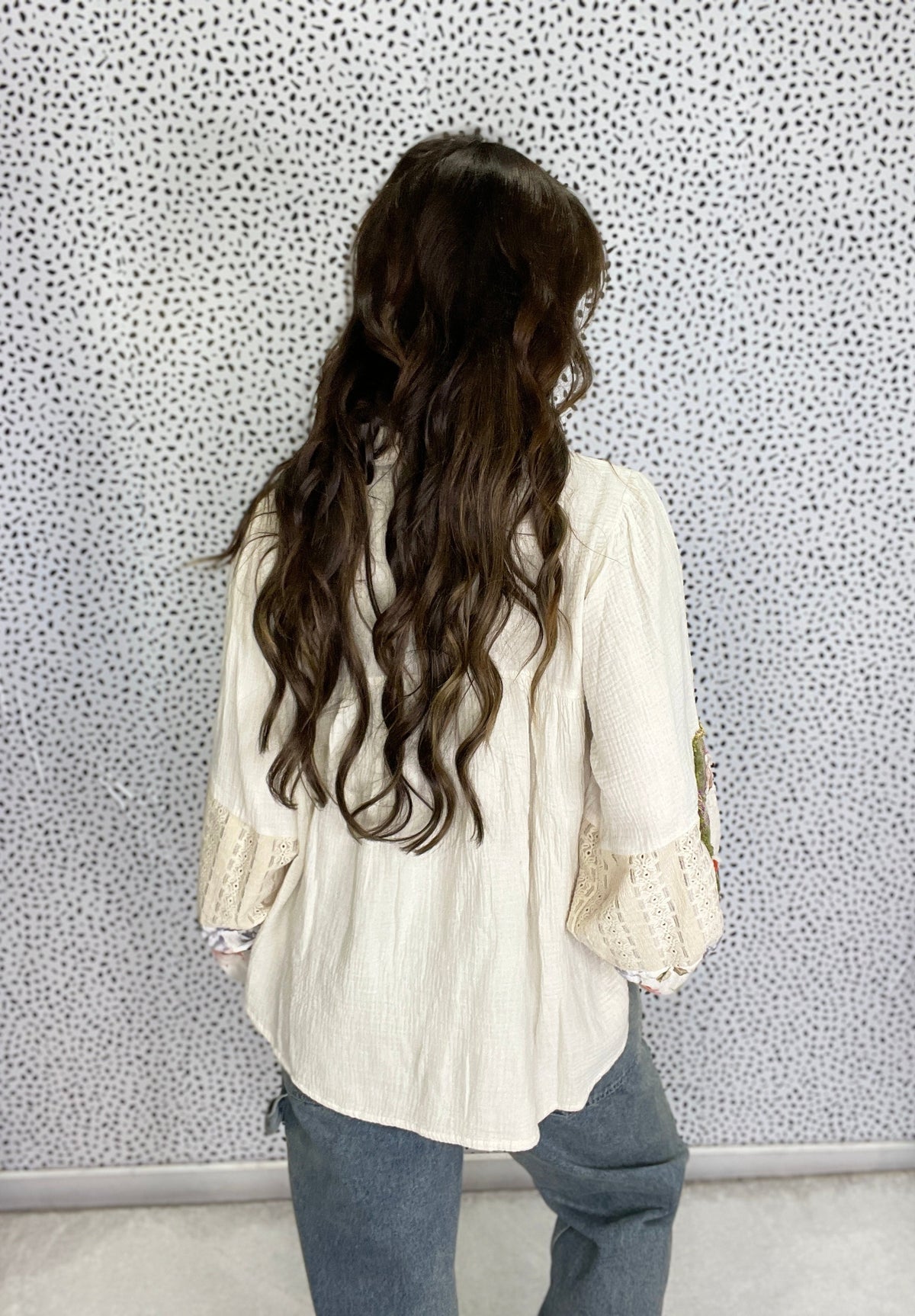 Patch Detailing Cotton Gauze Tunic