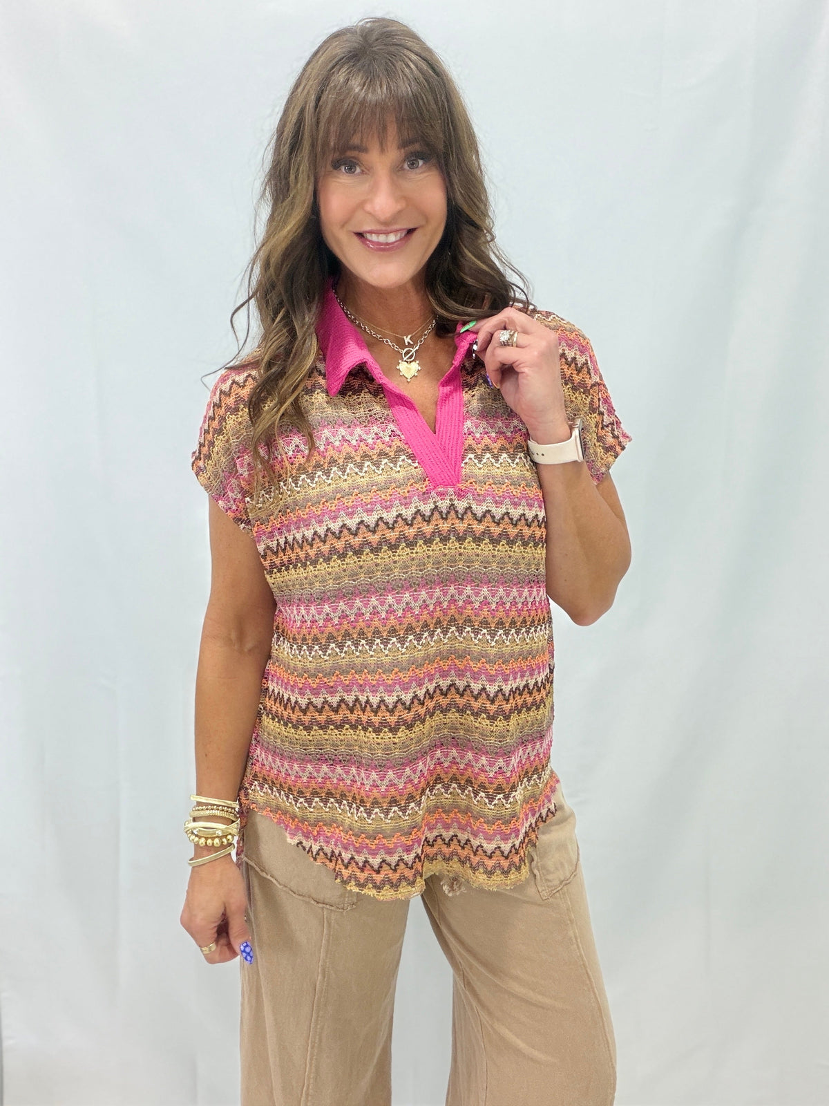Oli & Hali Stripped Success Top In 2 Colors