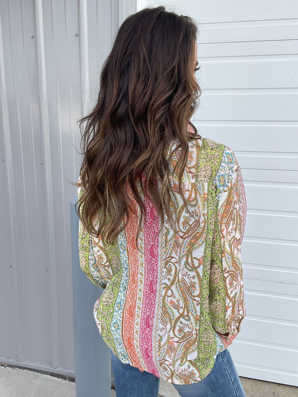 POL Mixed Emotions Vintage Washed Patterned Woven Shirt *Final Sale*