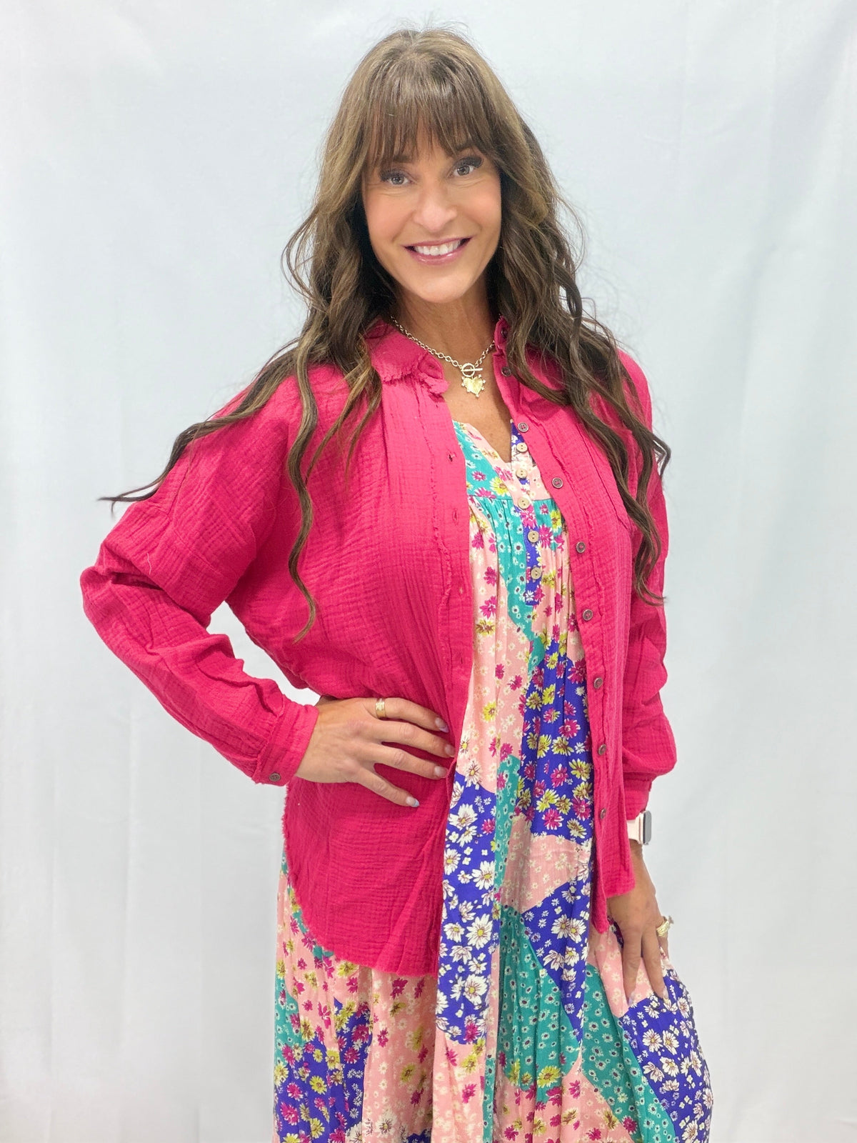 Waiting On You Lightweight Long Sleeve Button Down Top in 2 Colors *Final Sale*
