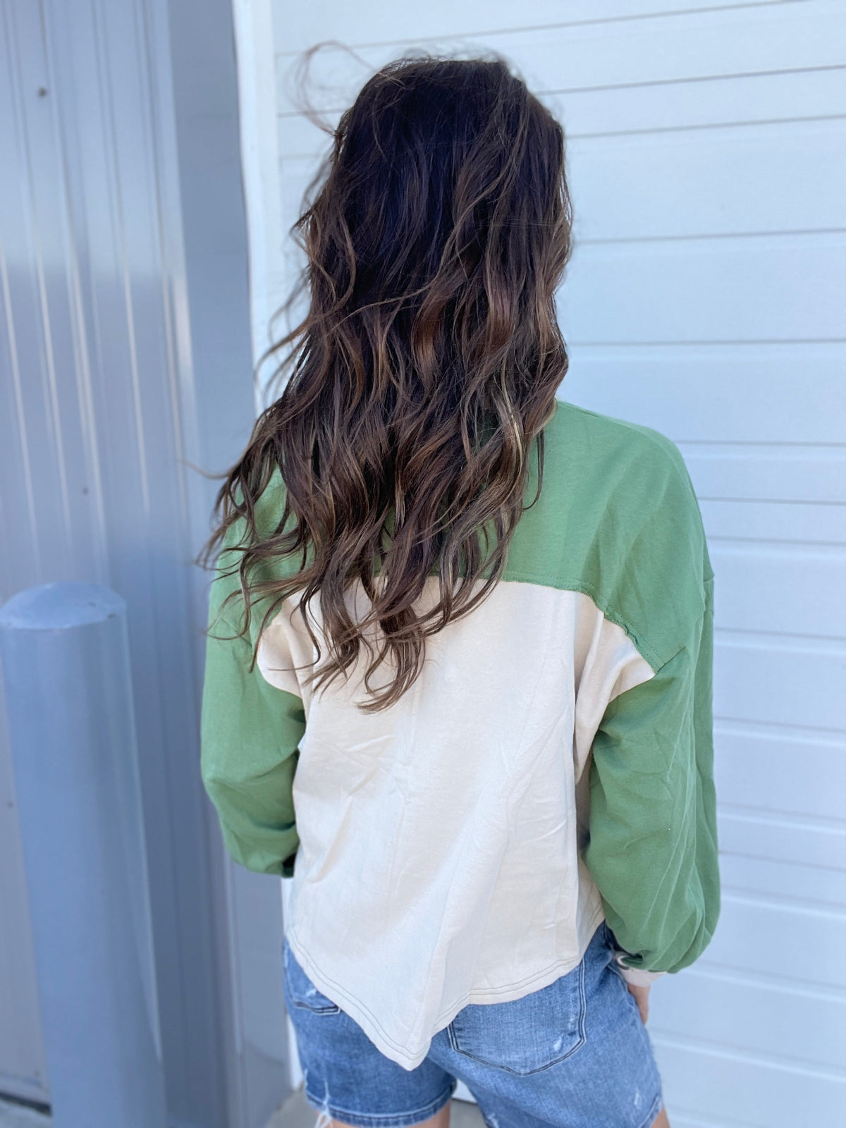 Urban Chill Colorblock Shacket In 2 Colors: Ash, Matcha