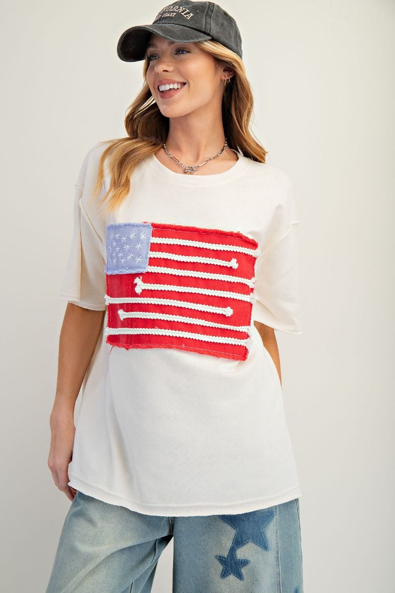 Star-Spangled Cutie Easy Fit Top in 2 Colors