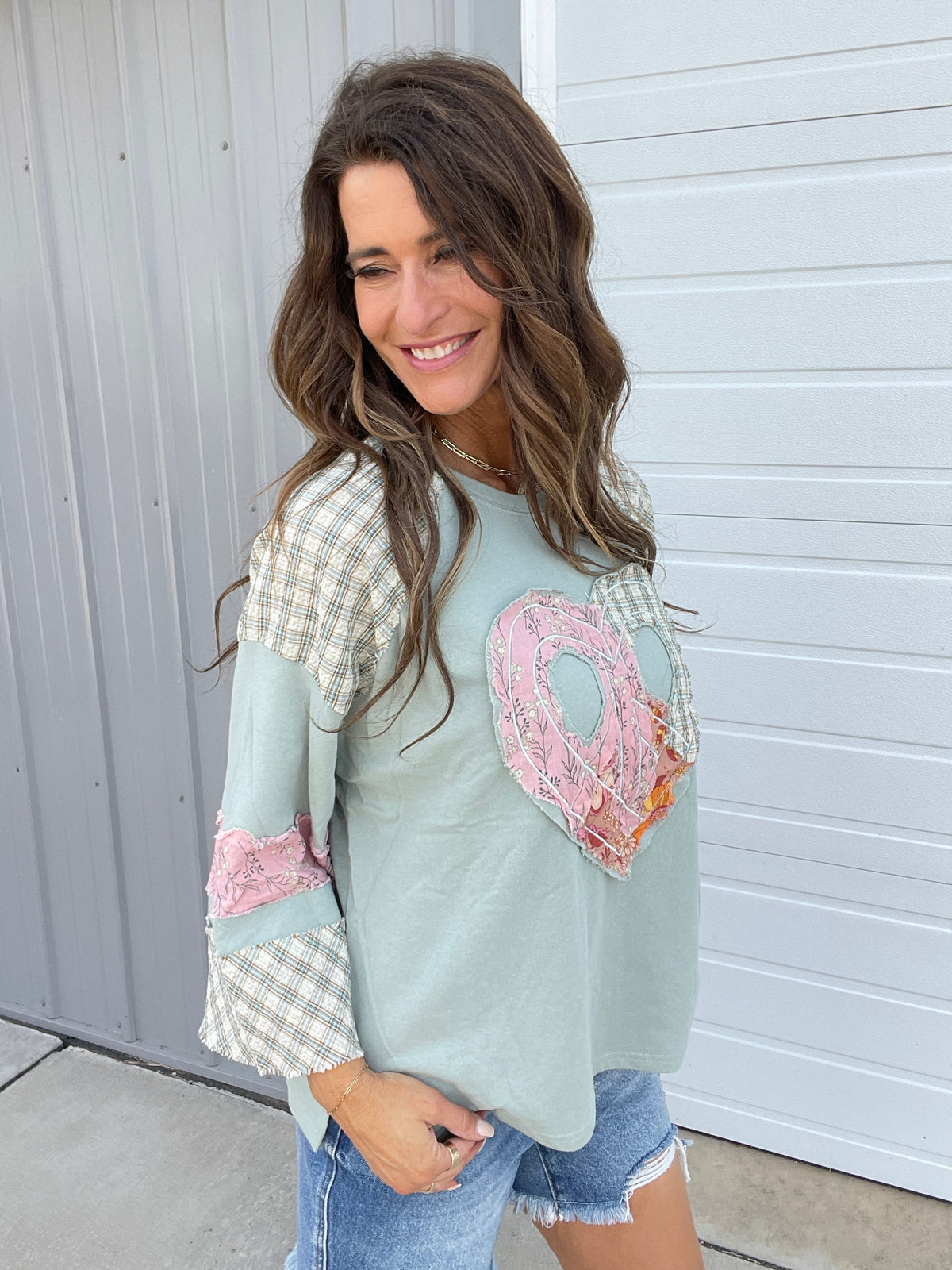 Heart To Heart Cotton Terry Pullover In 4 Colors: Camel, Sage, Crimson, Oatmeal *Final Sale*