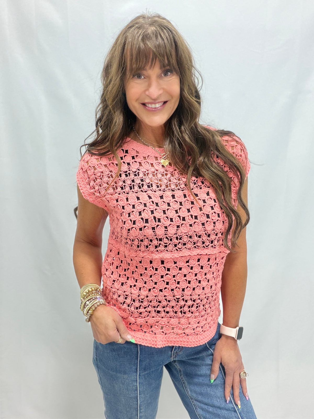 POL Tied To Perfection Crochet Top In 2 Colors
