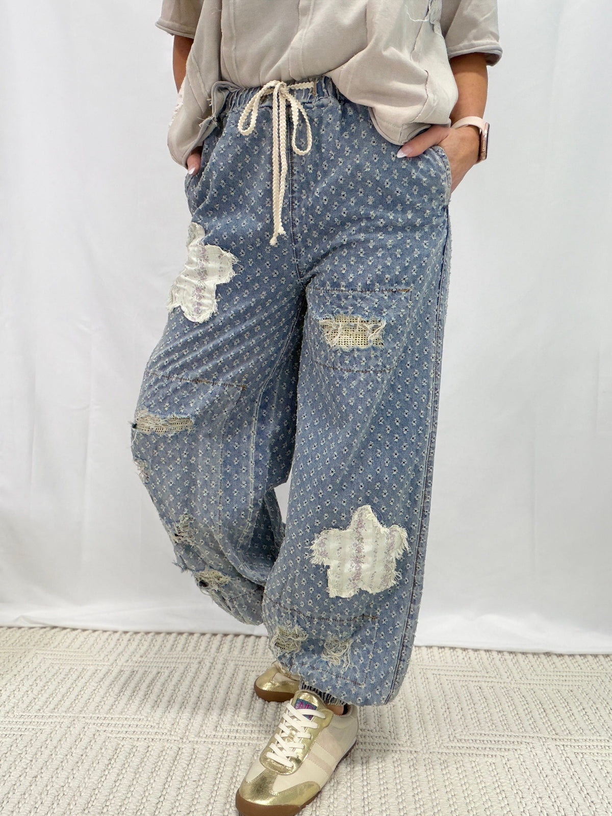Boho Bloom Patchwork Lounge Pants in 2 Colors