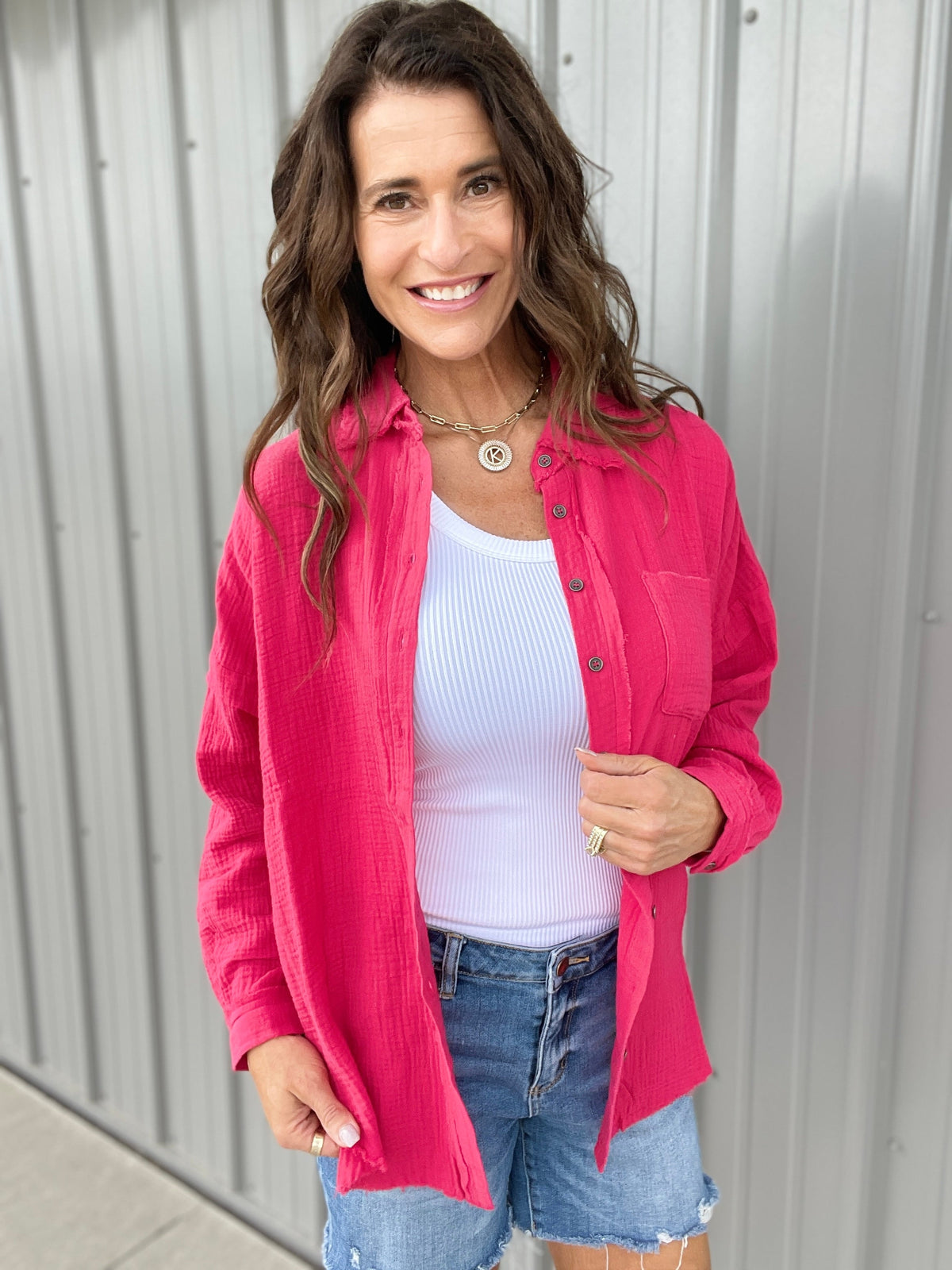 Waiting On You Lightweight Long Sleeve Button Down Top in 5 Colors *Final Sale*
