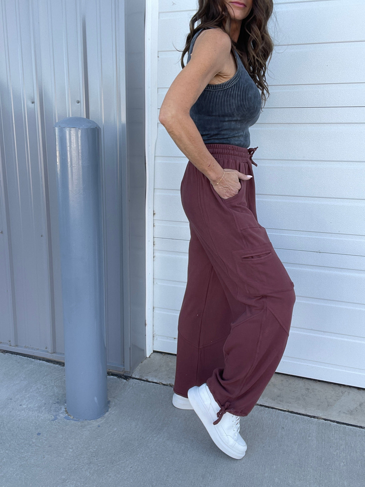 Everytime Brushed Hacci Pants In 3 Colors: Charcoal, Cinnamon, Teal *Final Sale*