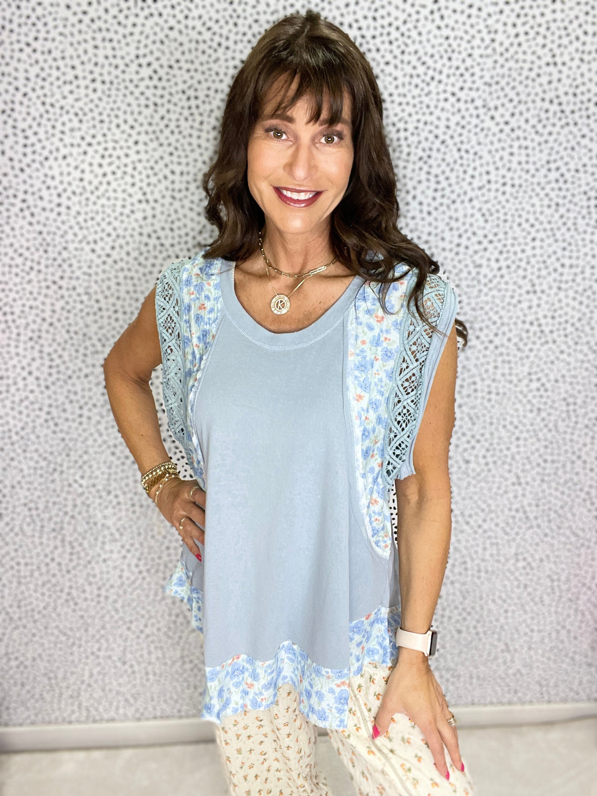 POL Lace Blossom Sleeveless Top In 2 Colors *Final Sale*