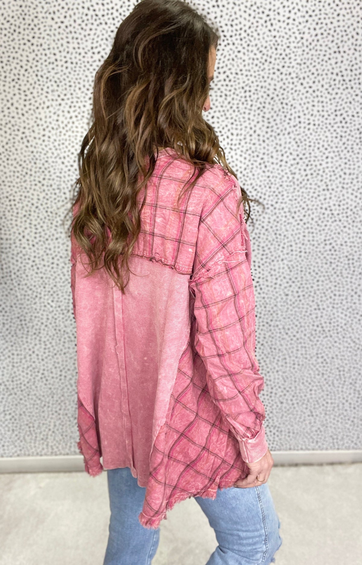 Come As You Are Mineral Washed Plaid Flannel Top In 2 Colors *Final Sale*
