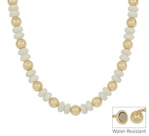 Water Resistant 16"-18" Acrylic & Gold Beaded Necklace In 3 Colors *Final Sale*