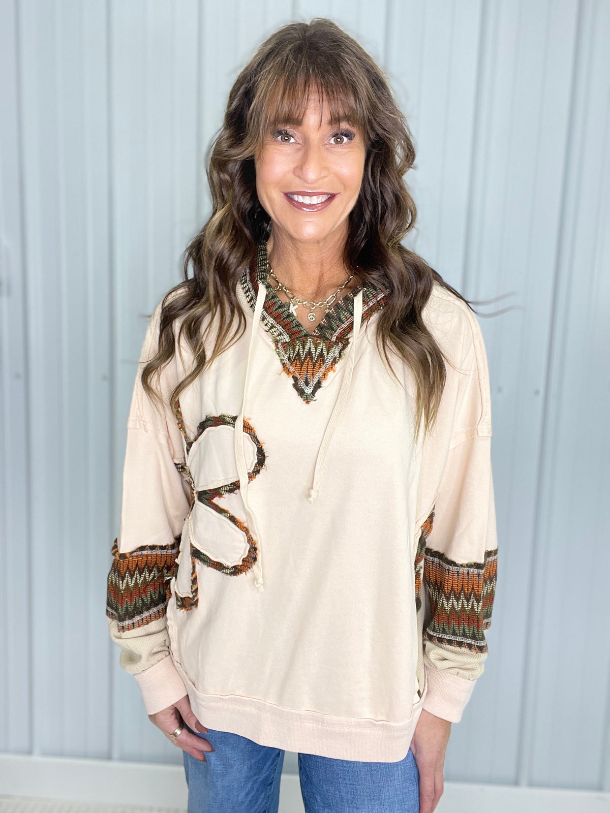 Backup Plan Daisy Patch Pullover Hoodie In 3 Colors