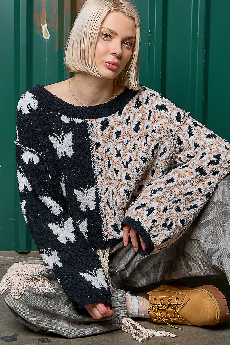 POL Wildly Sweet Long Sleeve Sweater In Black *Final Sale*