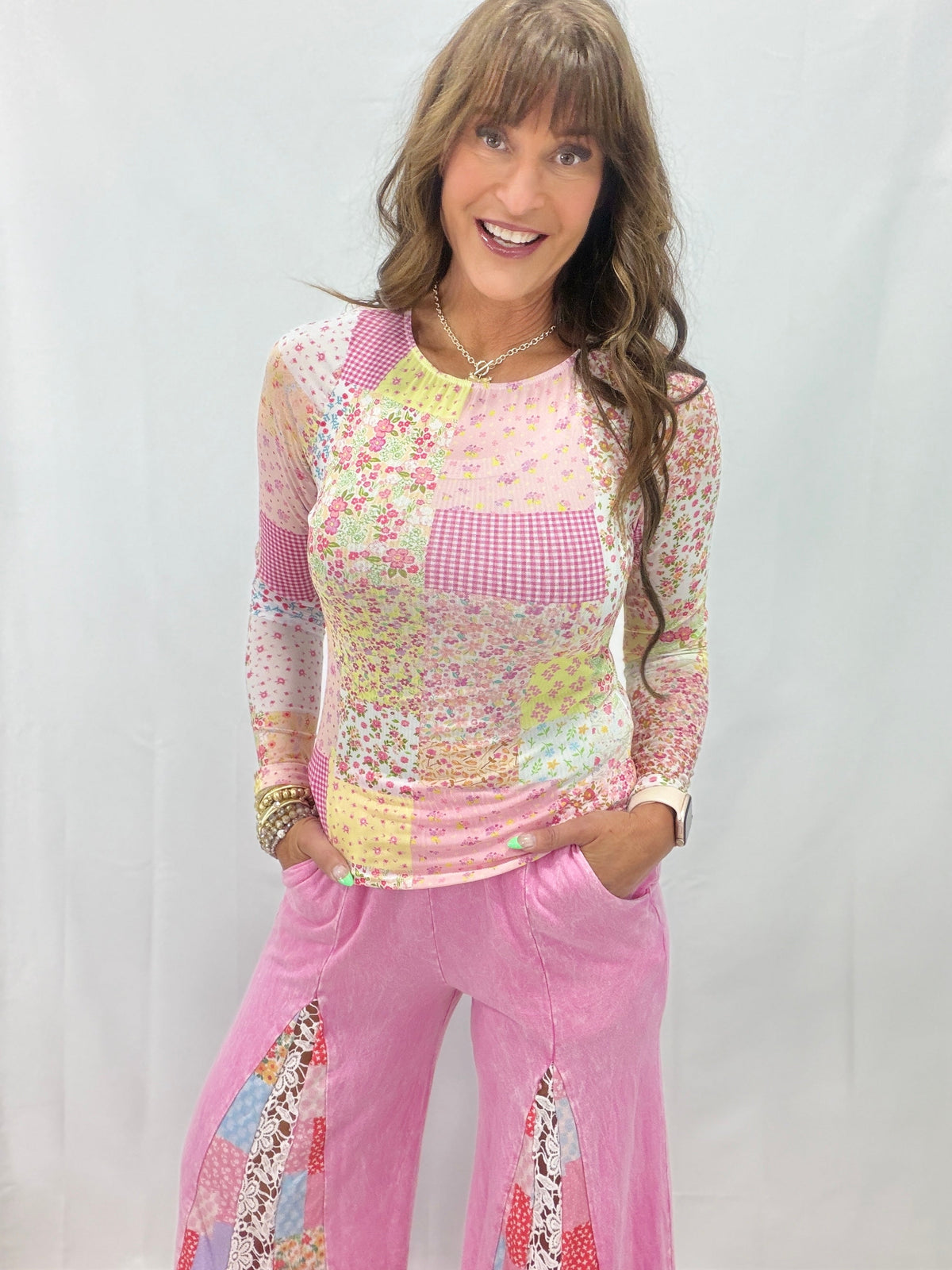 Sweet Meadow Patchwork Top in 2 Colors *Final Sale*