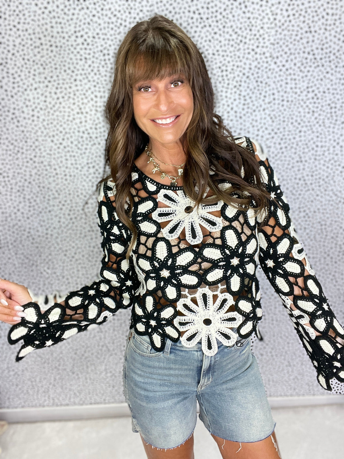 POL Bloom And Loom Floral Weave Top In 2 Colors