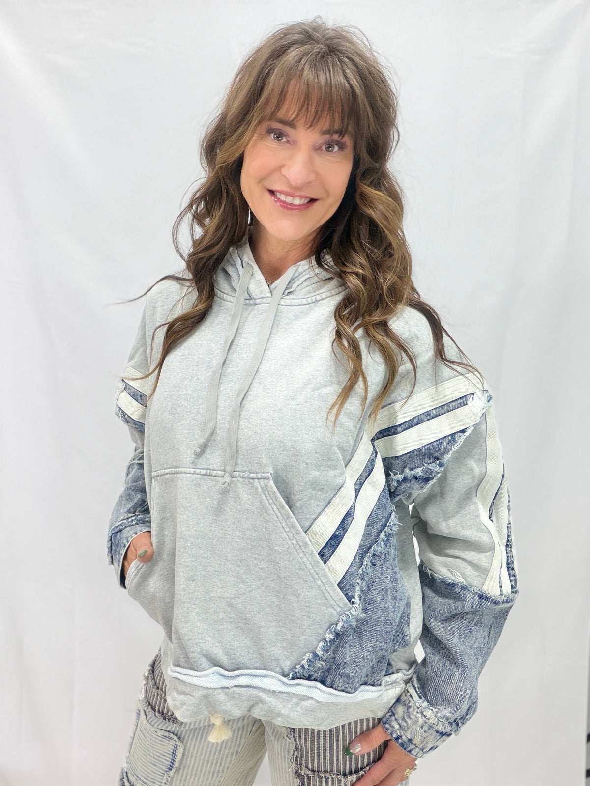 Oli & Hali Denim Edge Hoodie in 2 Colors