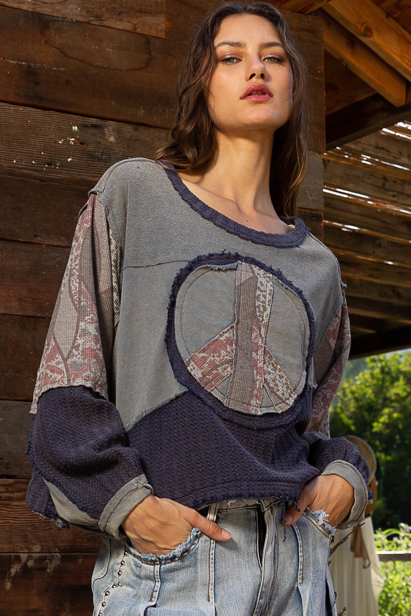 POL Inner Peace Long Sleeve Oversized Knit Top In 3 Colors