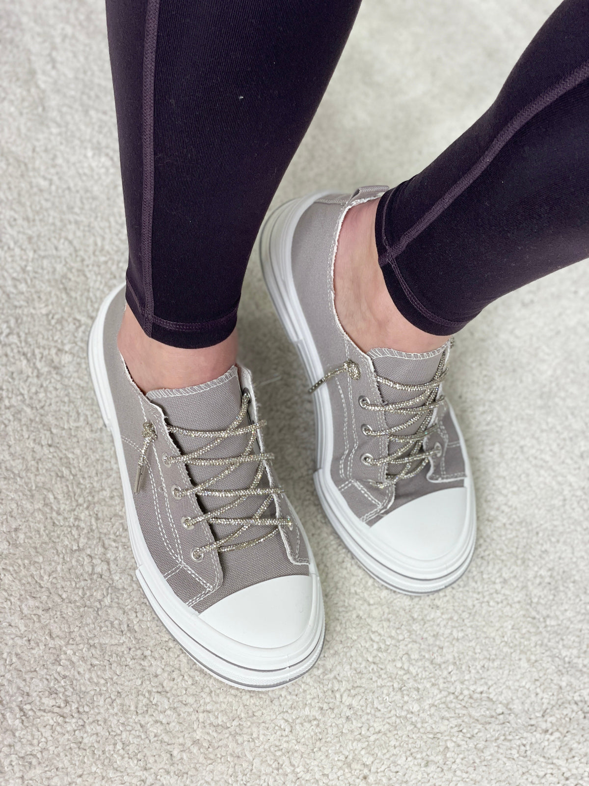 Very G Aman Grey Bling Lace Sneakers