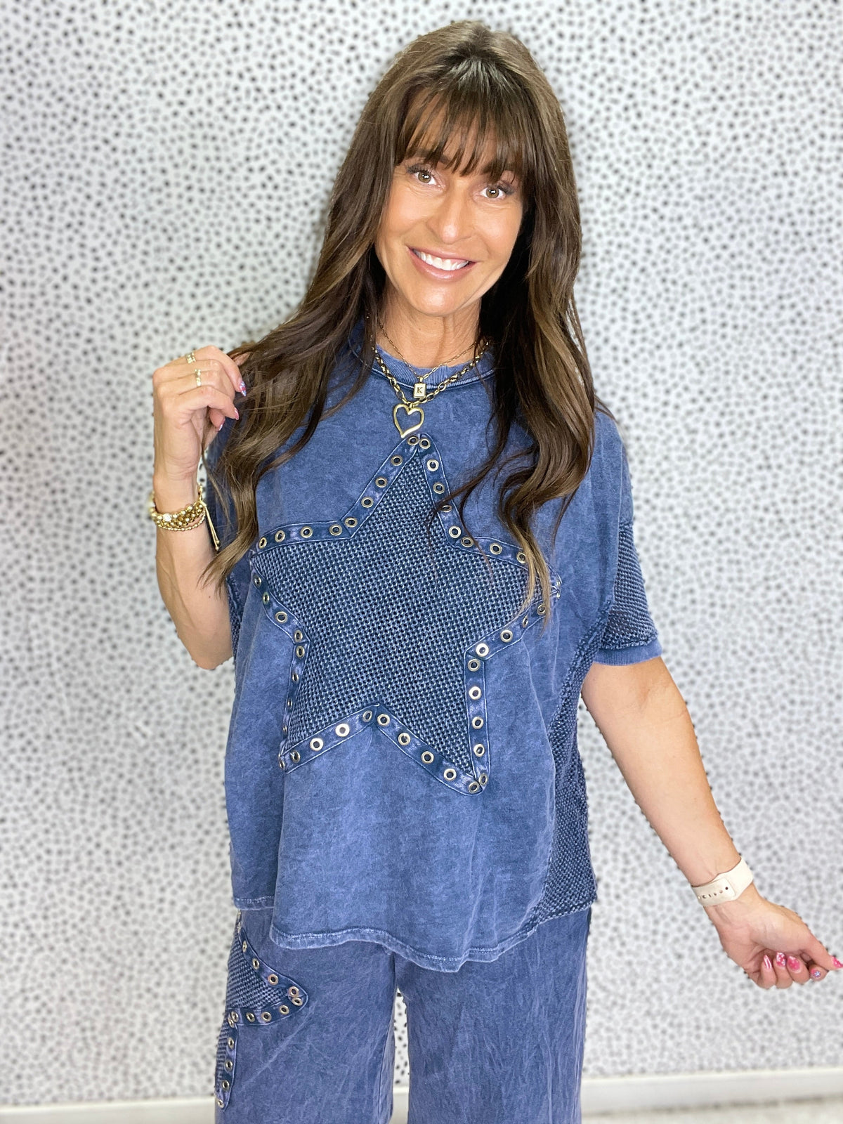 Star of The Show Short Sleeve Mesh Detail Top *Final Sale*