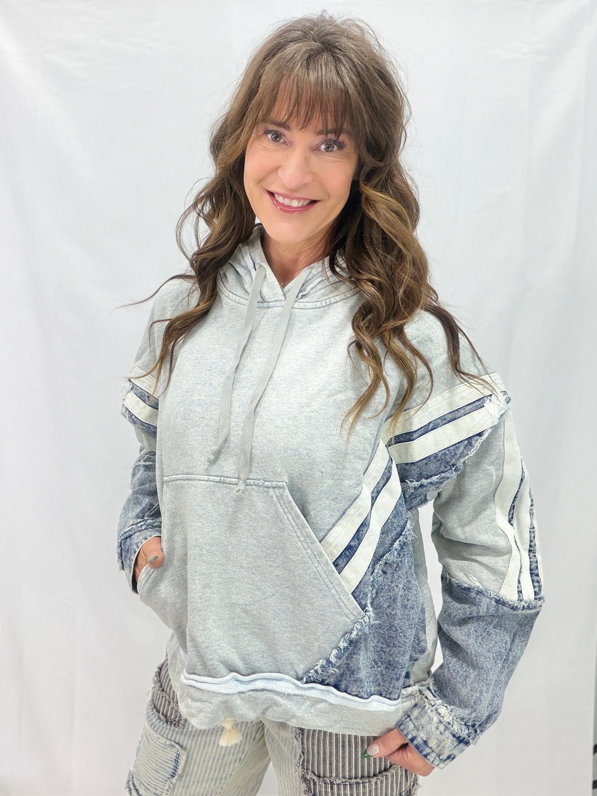 Oli & Hali Denim Edge Hoodie in 2 Colors
