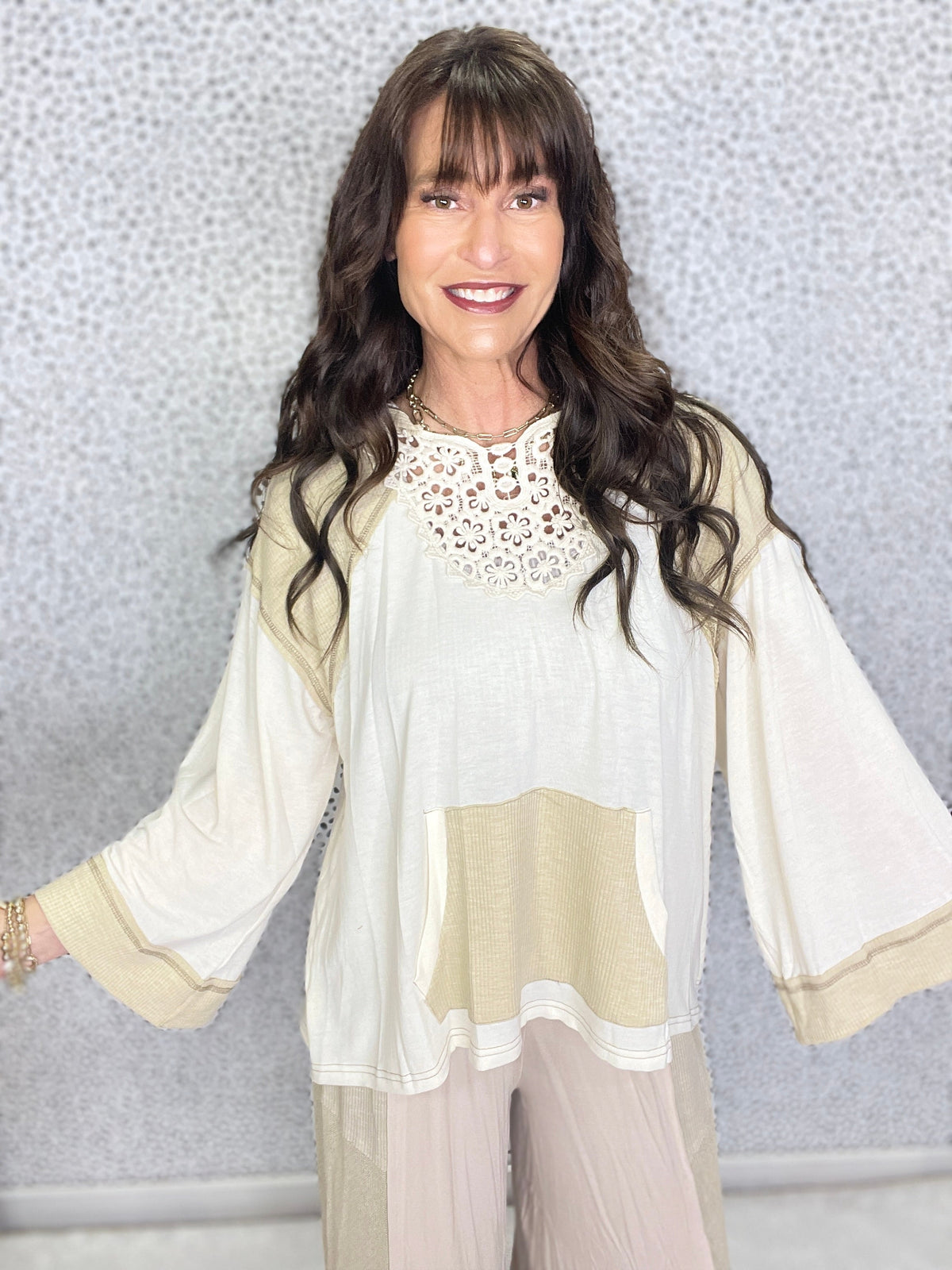 POL When The Sky Goes Dark Bell Sleeve Top In 2 Colors