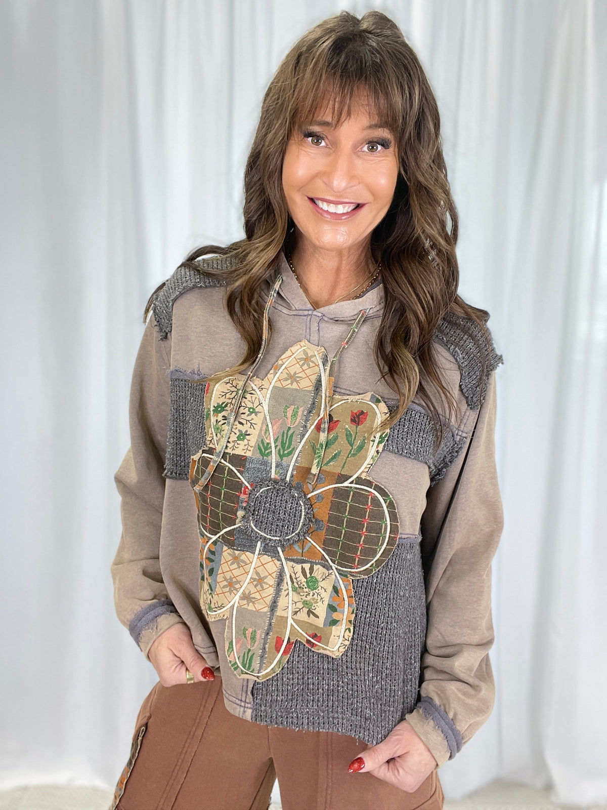 POL Sweet Escape Flower Patch Hoodie In 2 Colors *Final Sale*