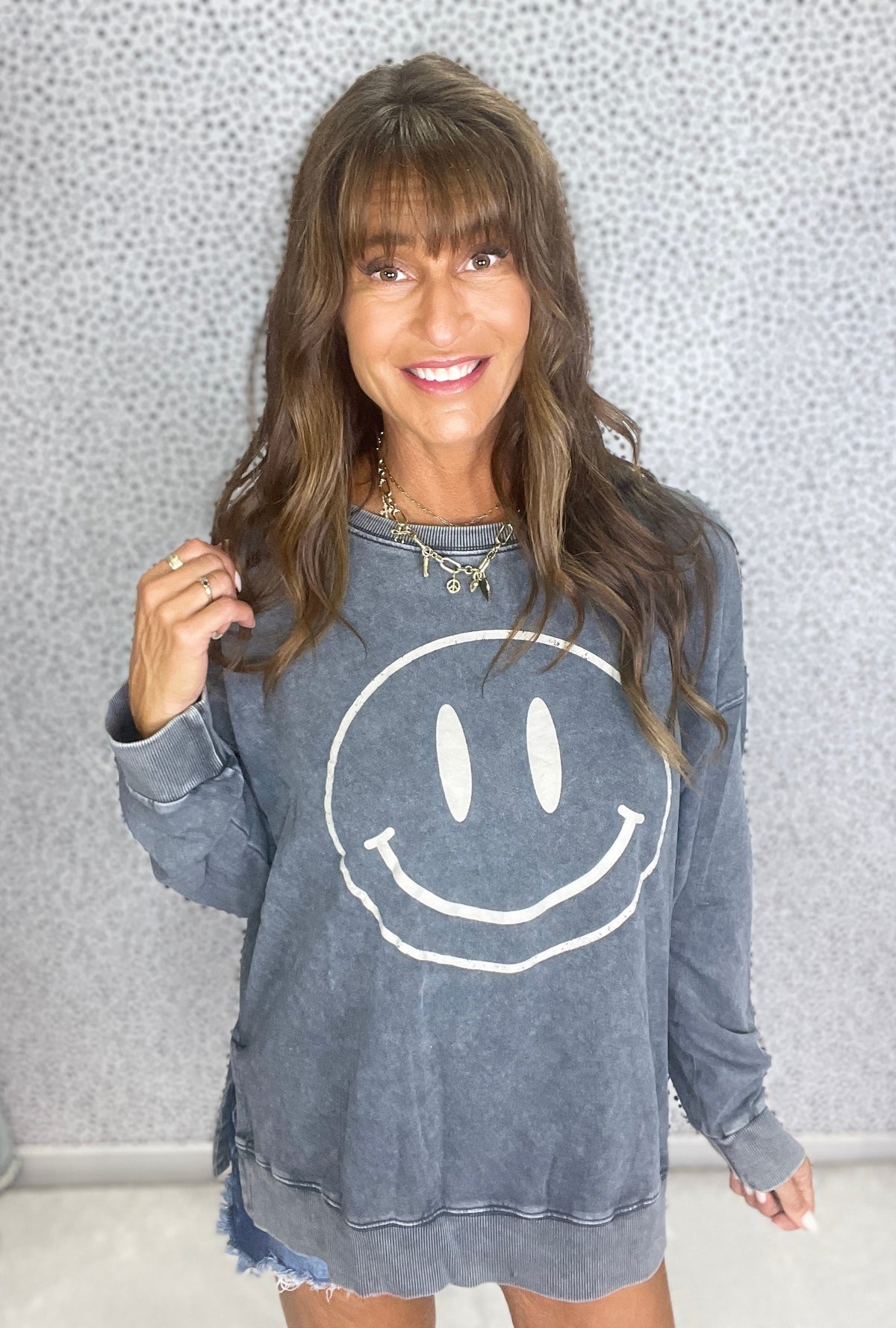 Curvy Pure Happiness Mineral Washed Pullover