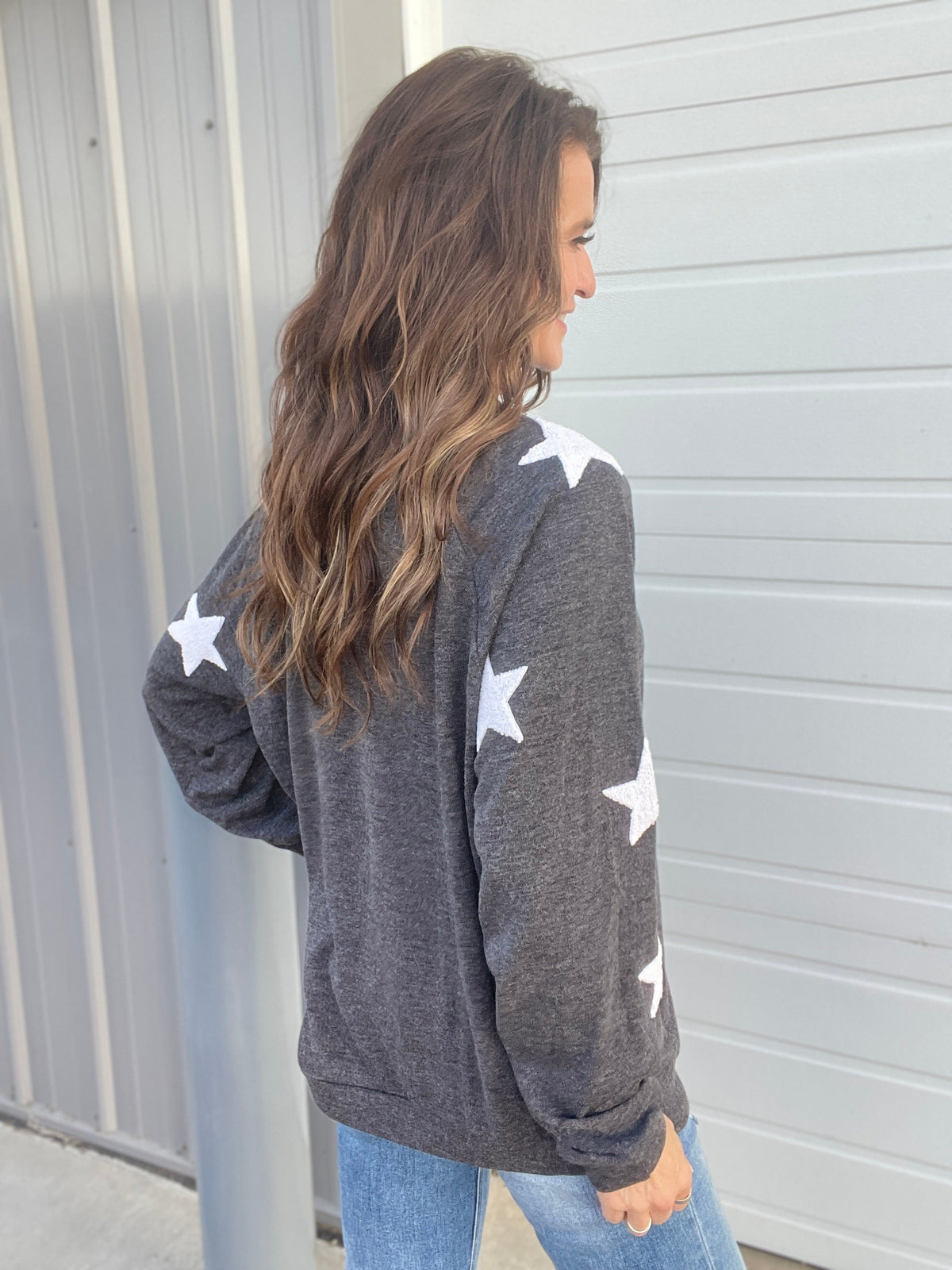 Shooting Star Knit Sweater In 3 Colors: Grey, Rose, Charcoal *Final Sale*