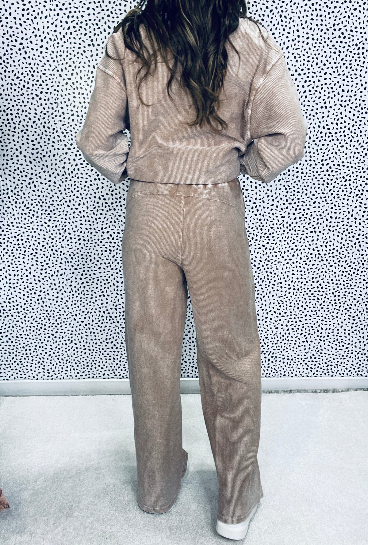 Snow Washed Corded Straight Leg Pants In 3 Colors