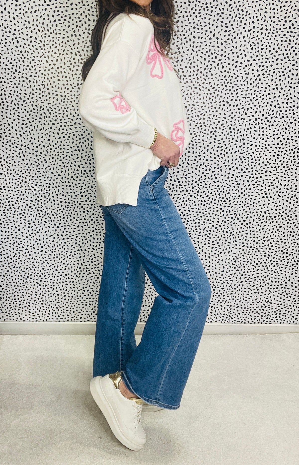Mica Delilah High Rise Front Seam Wide Leg Jeans 274 In Blue