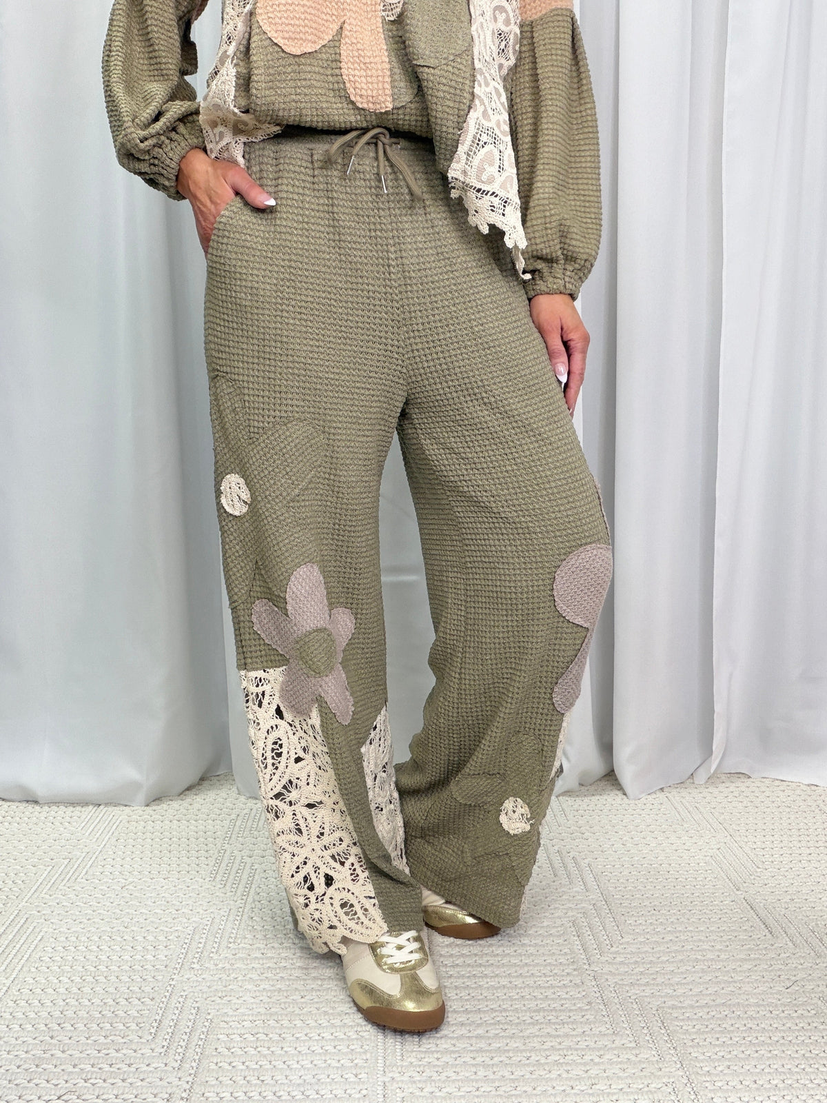 You Thought You Knew Mix Knit Wide Pants In Olive *Final Sale*