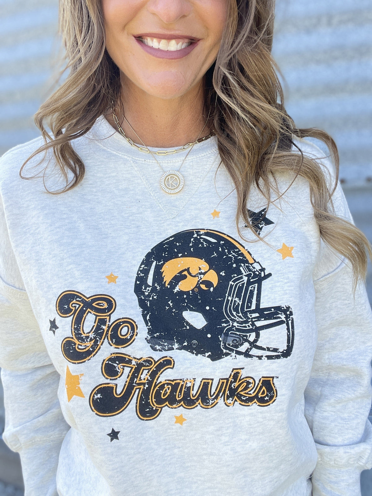Go Hawks Helmet Crewneck