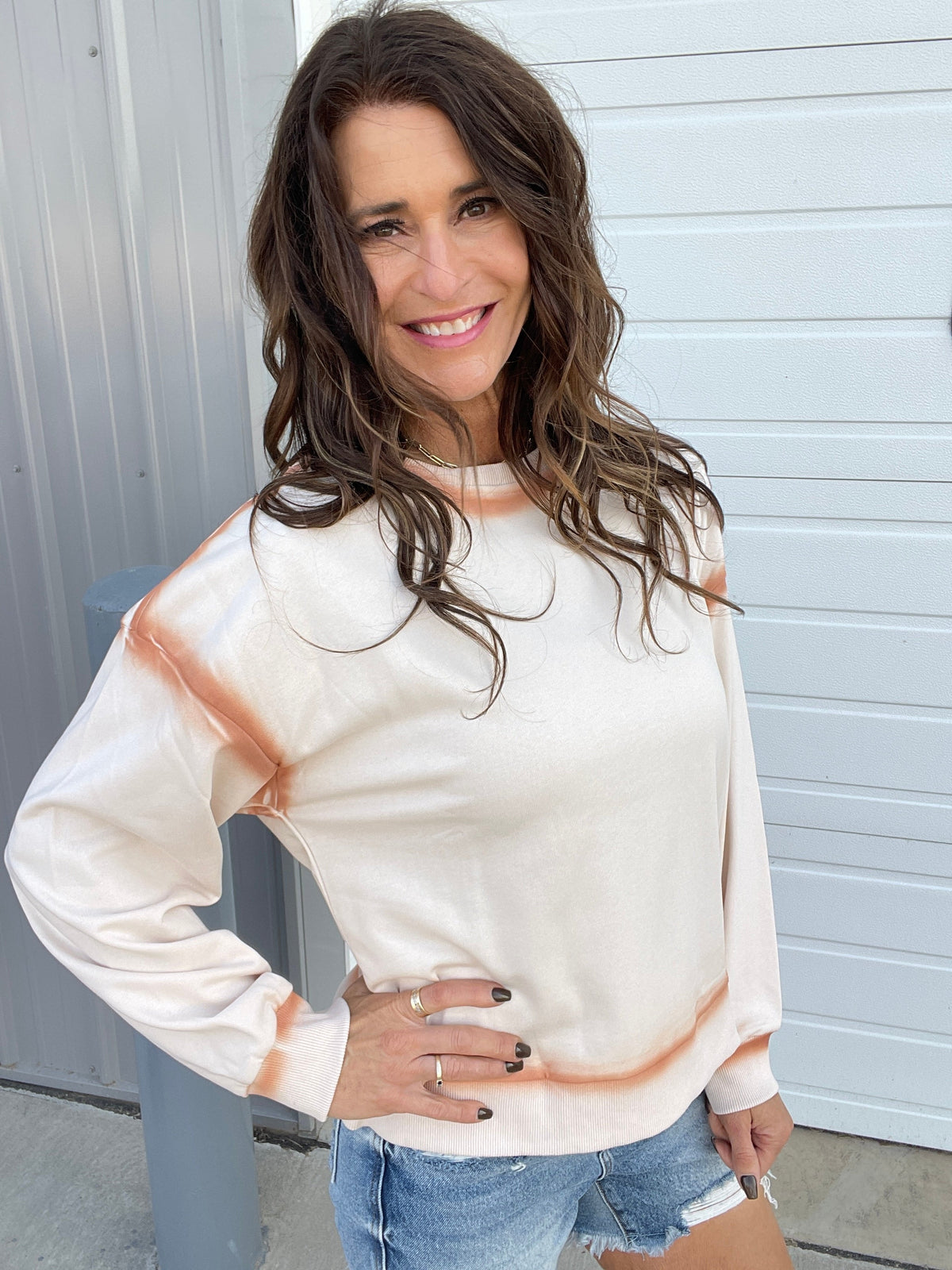 Let's Dream Faded Oil Washed Pullover In 4 Colors: Rose, Grey, Denim Blue, Taupe
