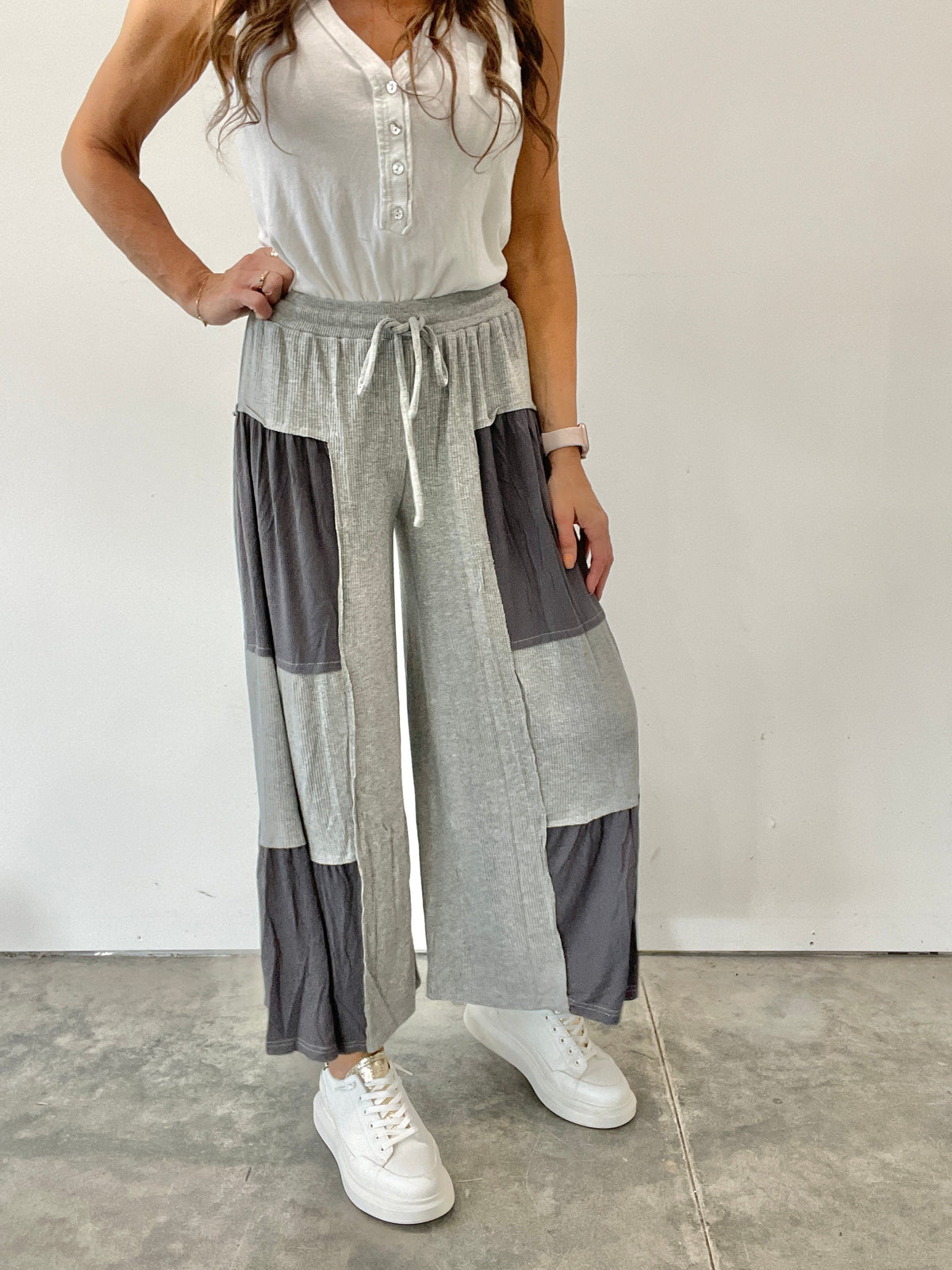 Pol A Little Bit Of Paradise Wide Leg Crop Pants In 5 Colors: Black, Grey, Pink, Mocha, Ivory
