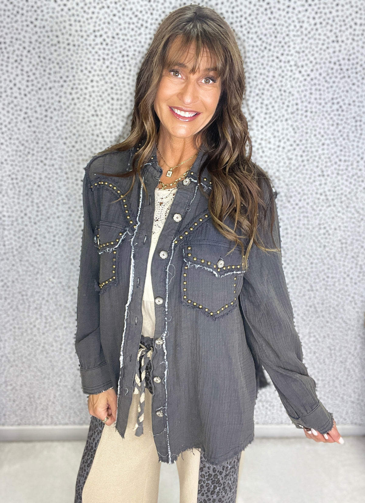 Pol Sierra Stud Shirt Jacket *Final Sale*