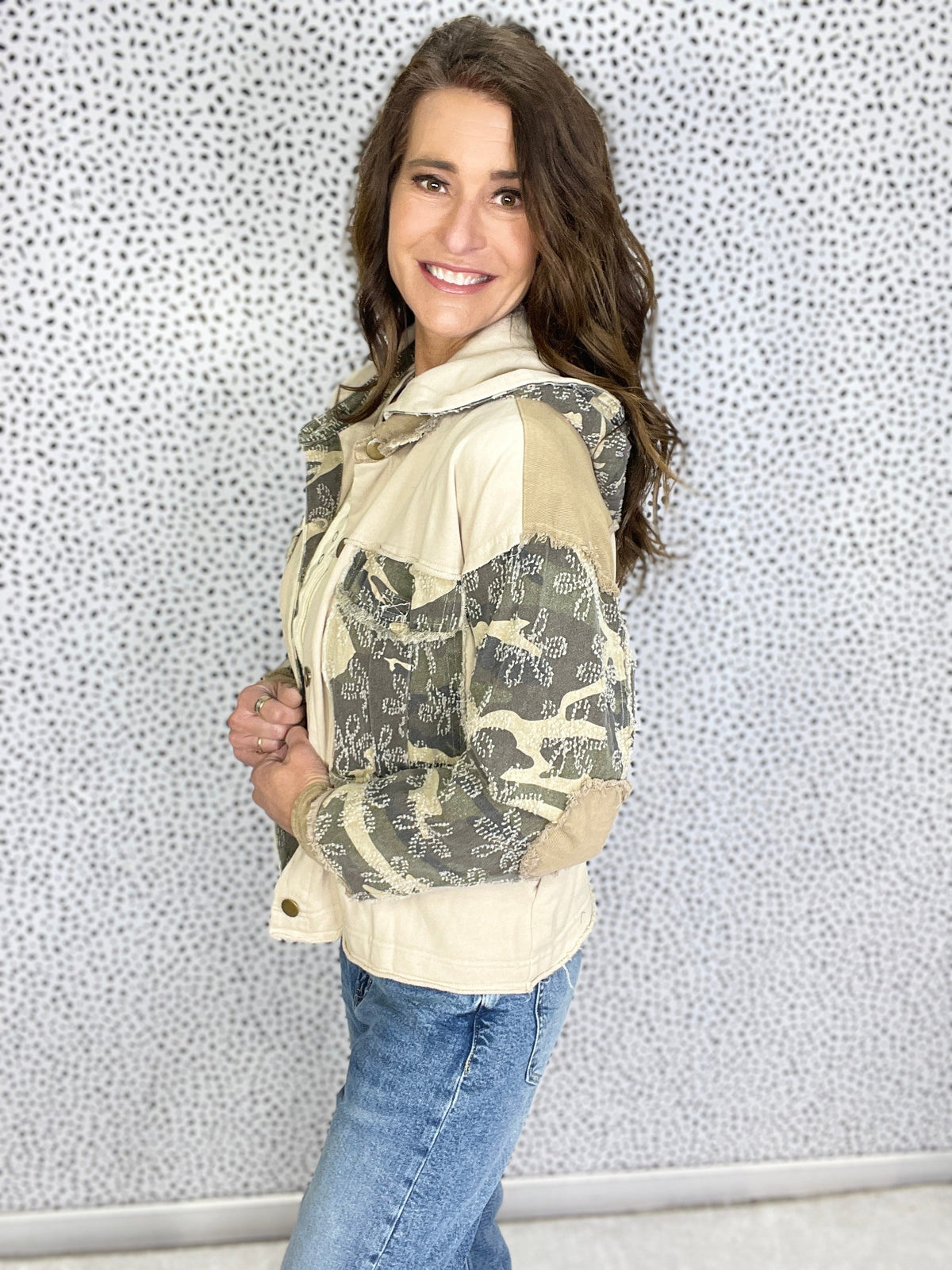 Oli & Hali Steady Hand Washed Camo Hooded Jacket In Camo *Final Sale*