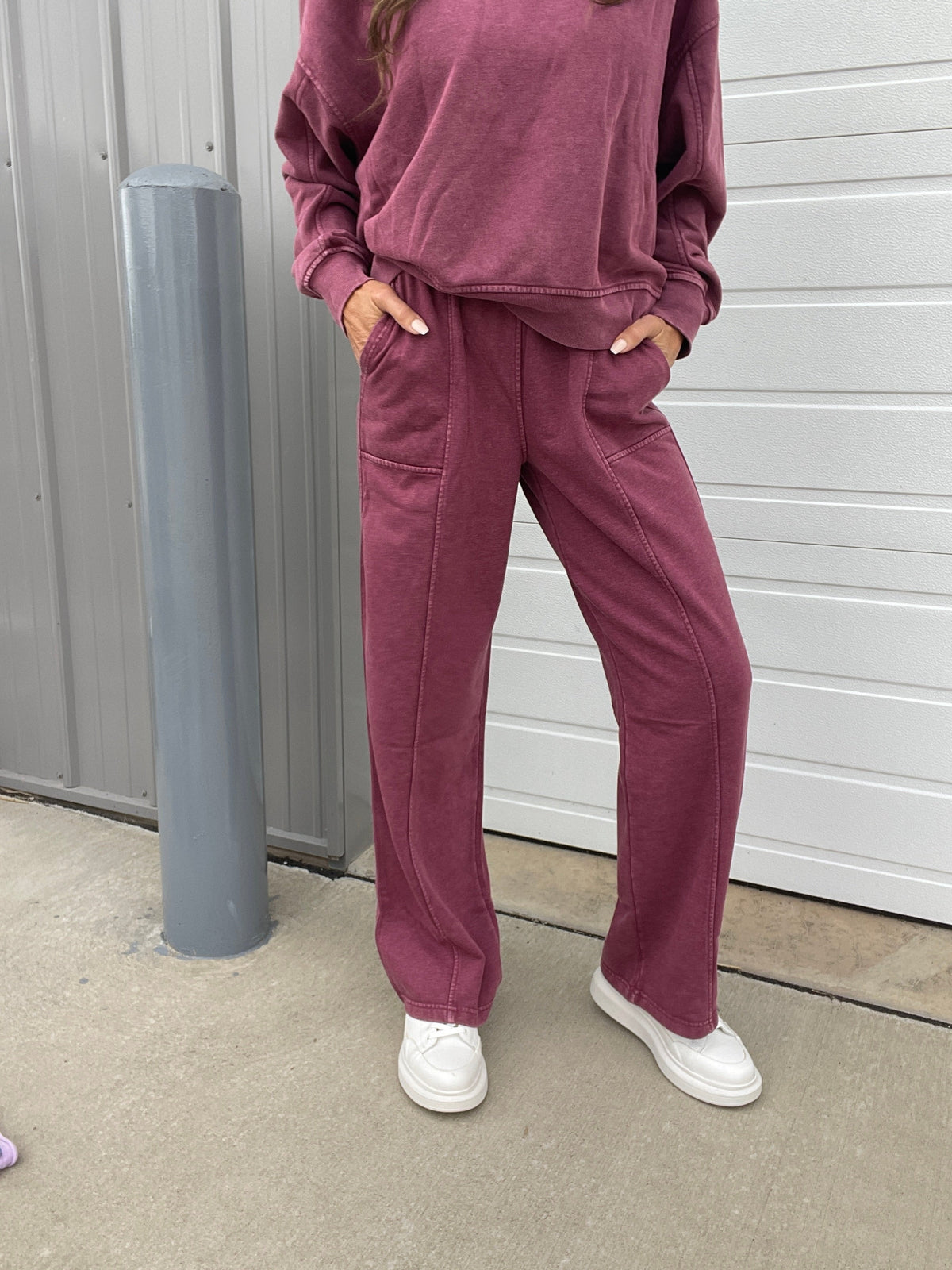 A Million Reasons Why Comfy Knit Full Length  Straight Leg Pants In 6 Colors: Olive, Black, Mocha, Blue, Rose, Wine *Final Sale*