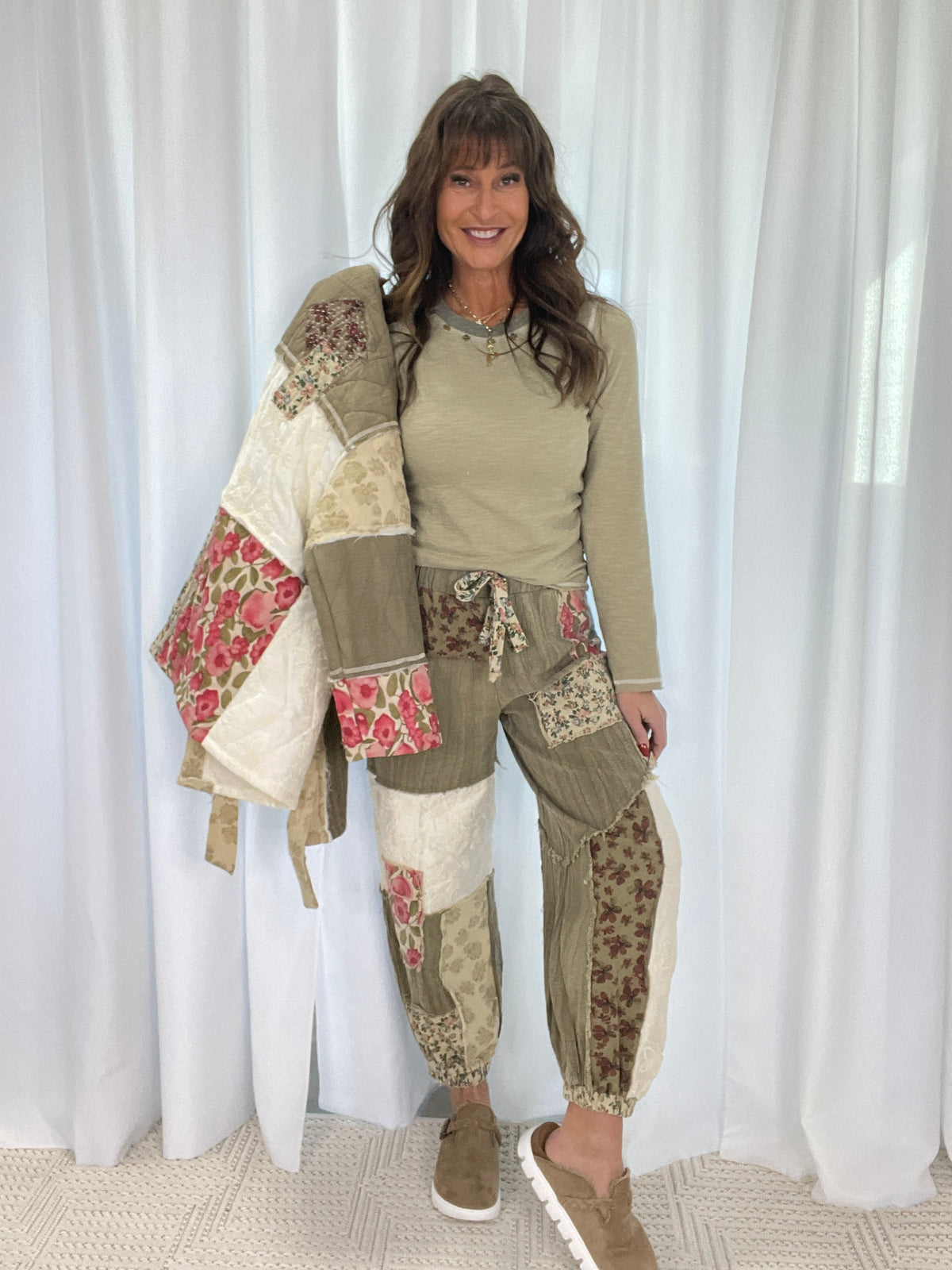 POL Field Of Dreams Kimono Jacket In Herb *Final Sale*