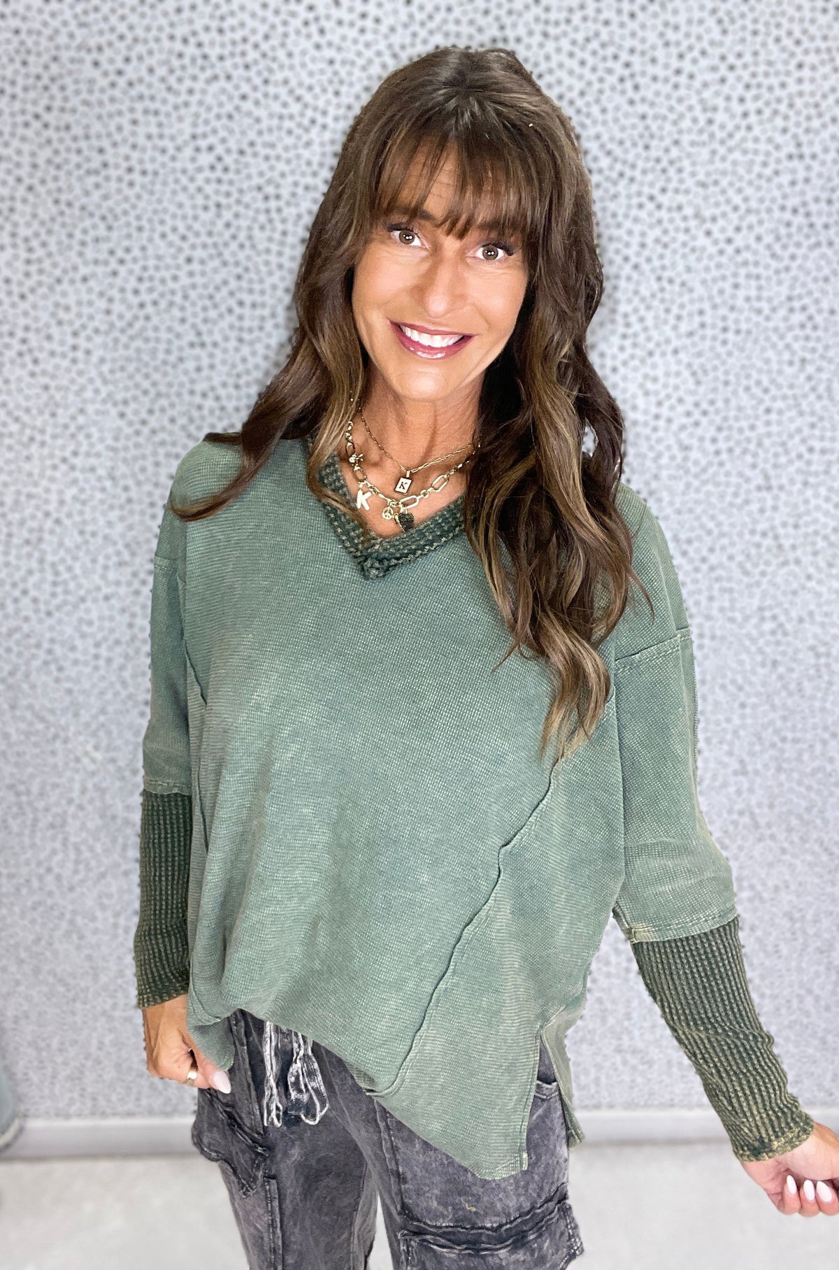 Washed Edge Knit Pullover in 4 Colors