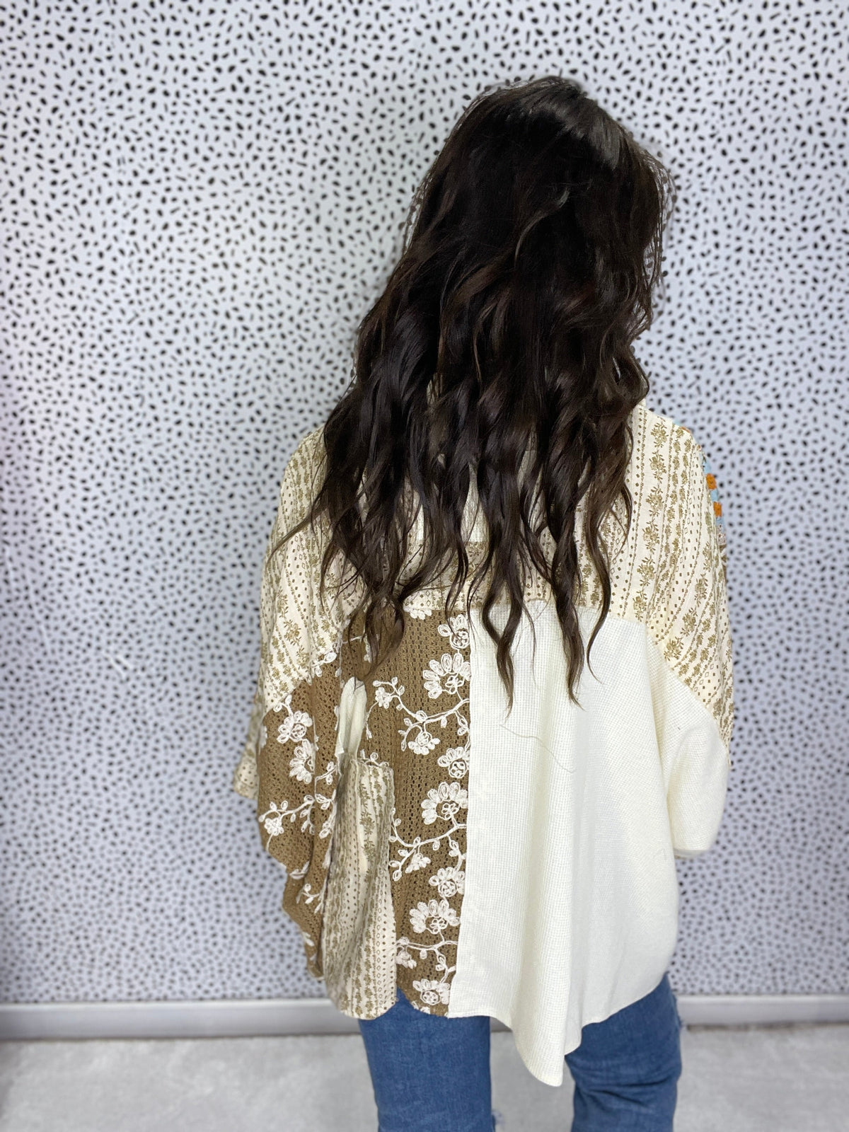 POL What To Say Thermal And Crochet Lace Mix Top In 4 Colors