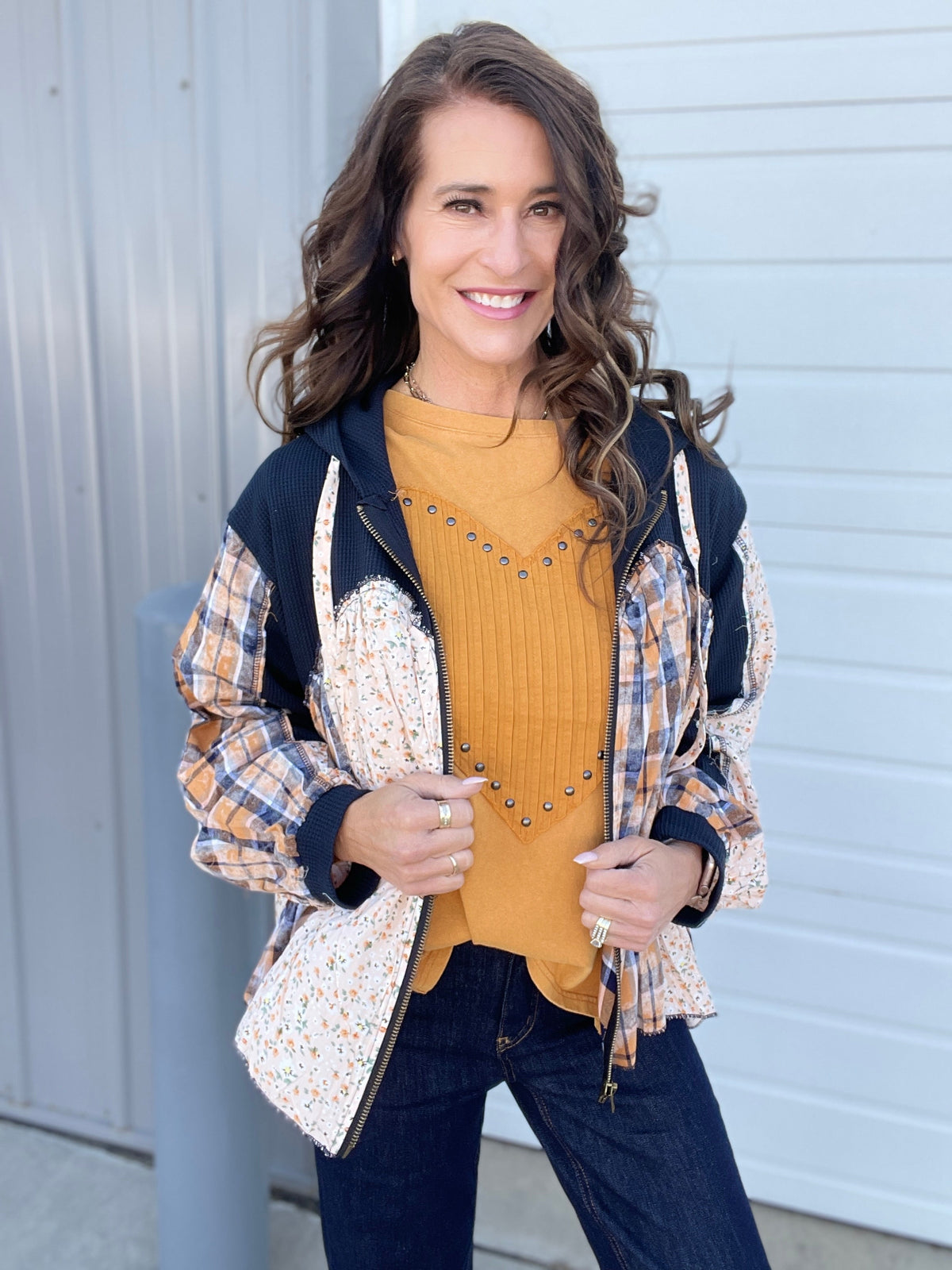 Pol Love And Beauty Long Sleeve Zip Up Shirt Jacket In 3 Colors