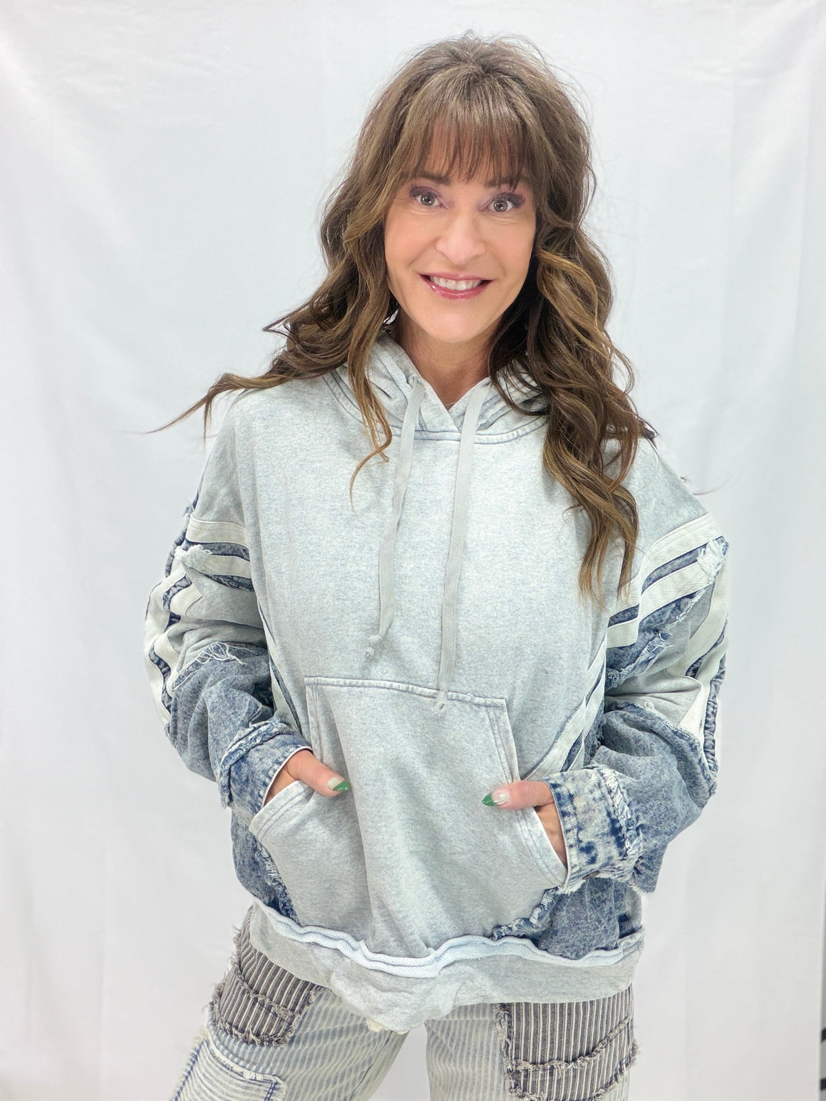 Oli & Hali Denim Edge Hoodie in 2 Colors