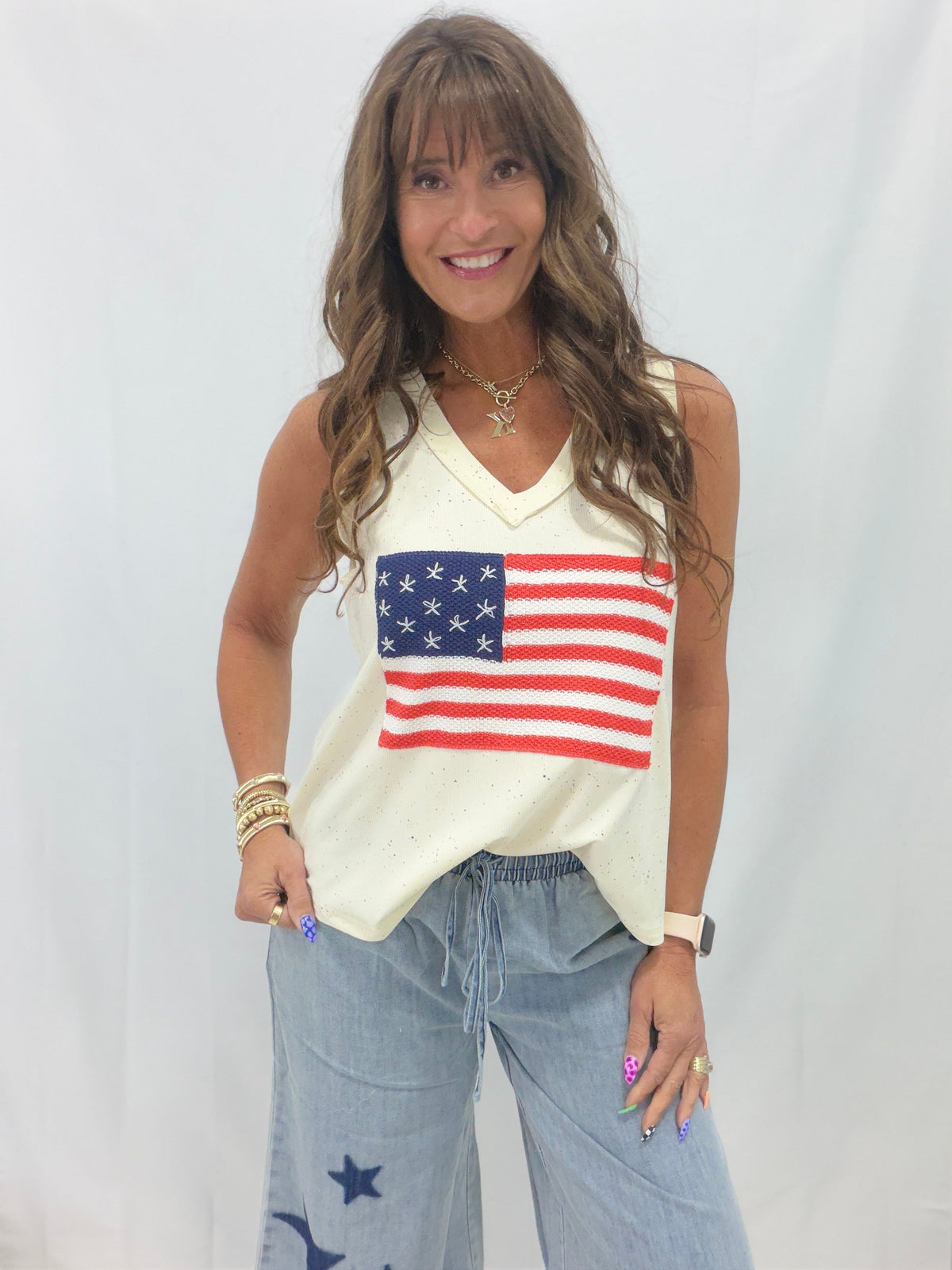 POL A Great Land American Flag Tank In 2 Colors