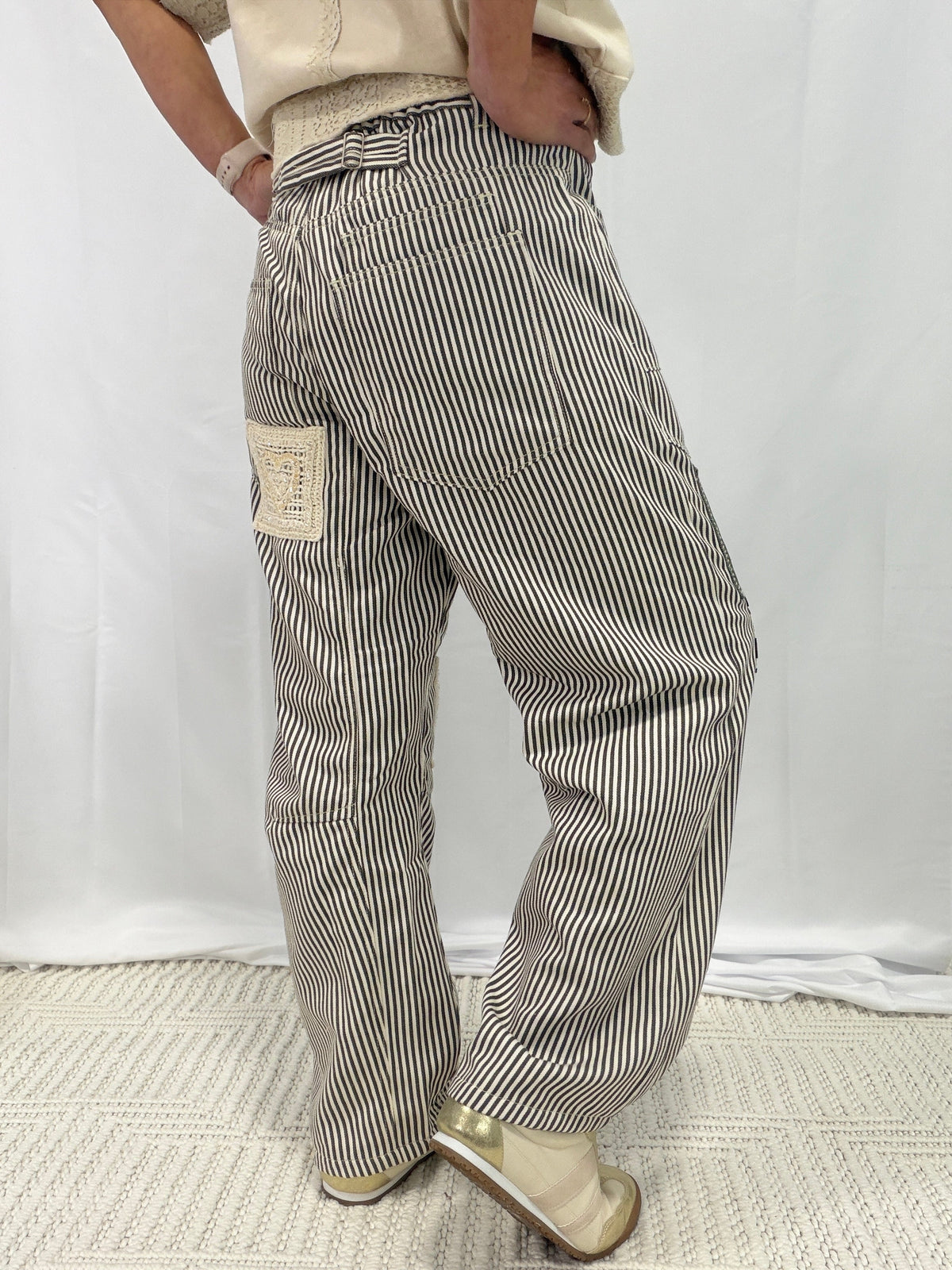 POL Whole Sky Patchwork Detail Pants In 2 Colors